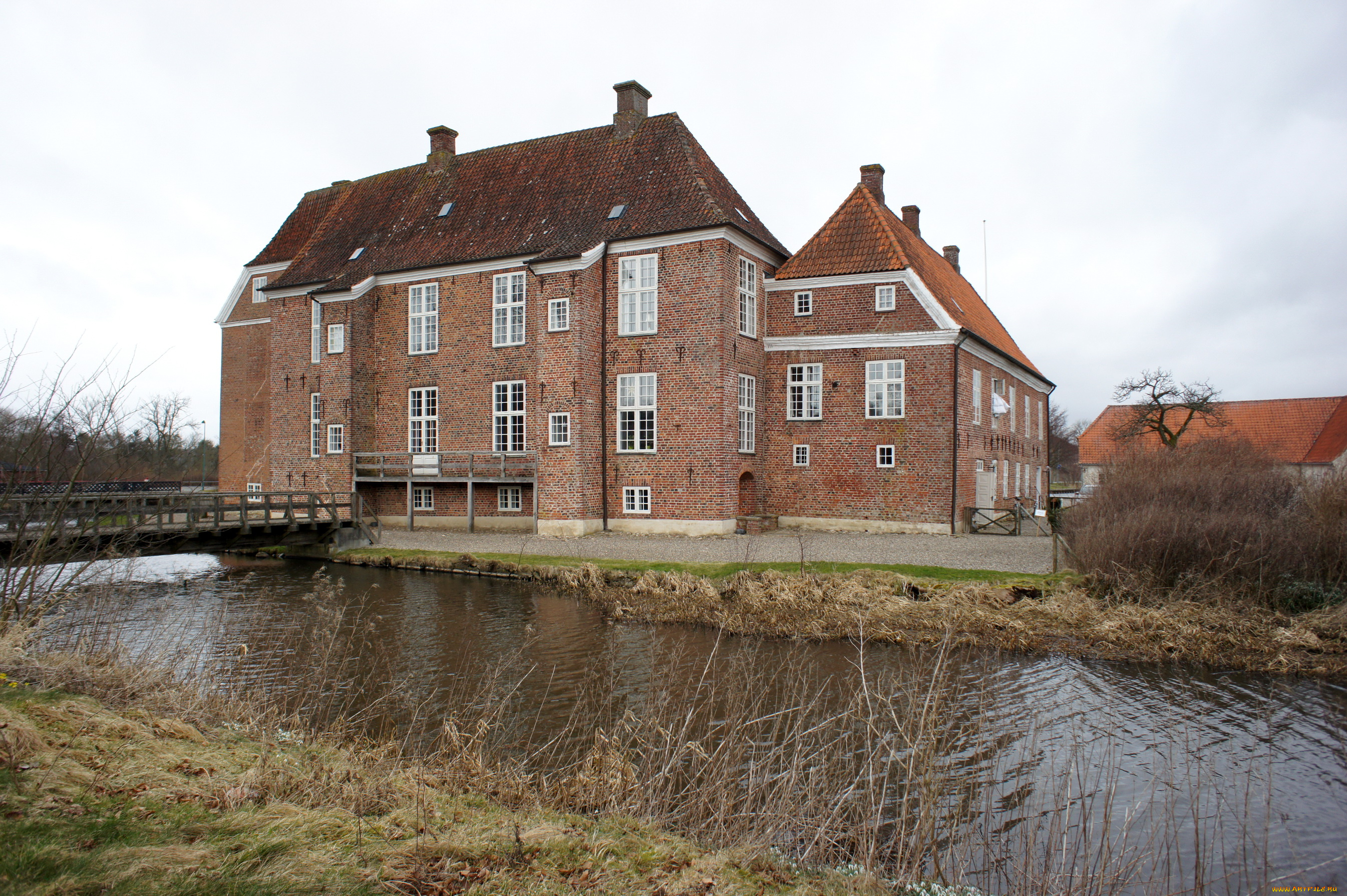 дания, gram, города, здания, дома, syddanmark, дом, вода