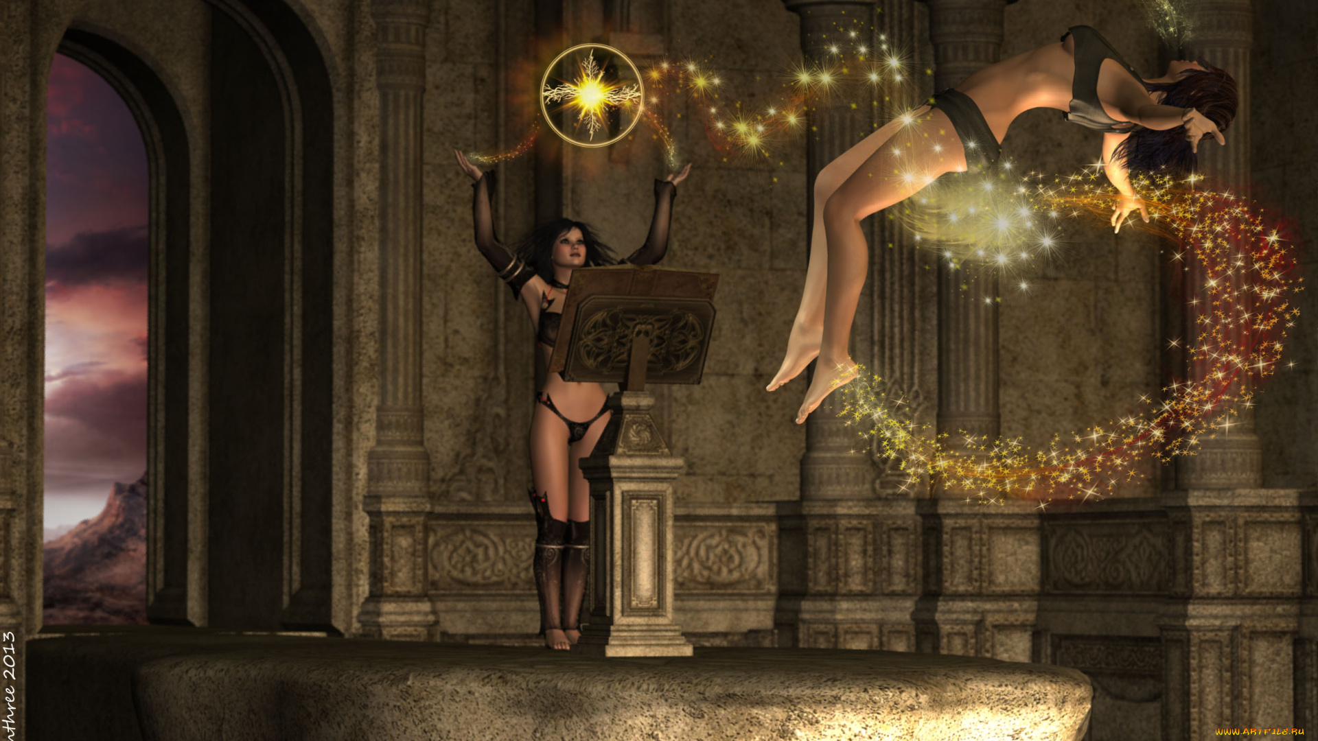 3д, графика, fantasy, фантазия, магия, девушки