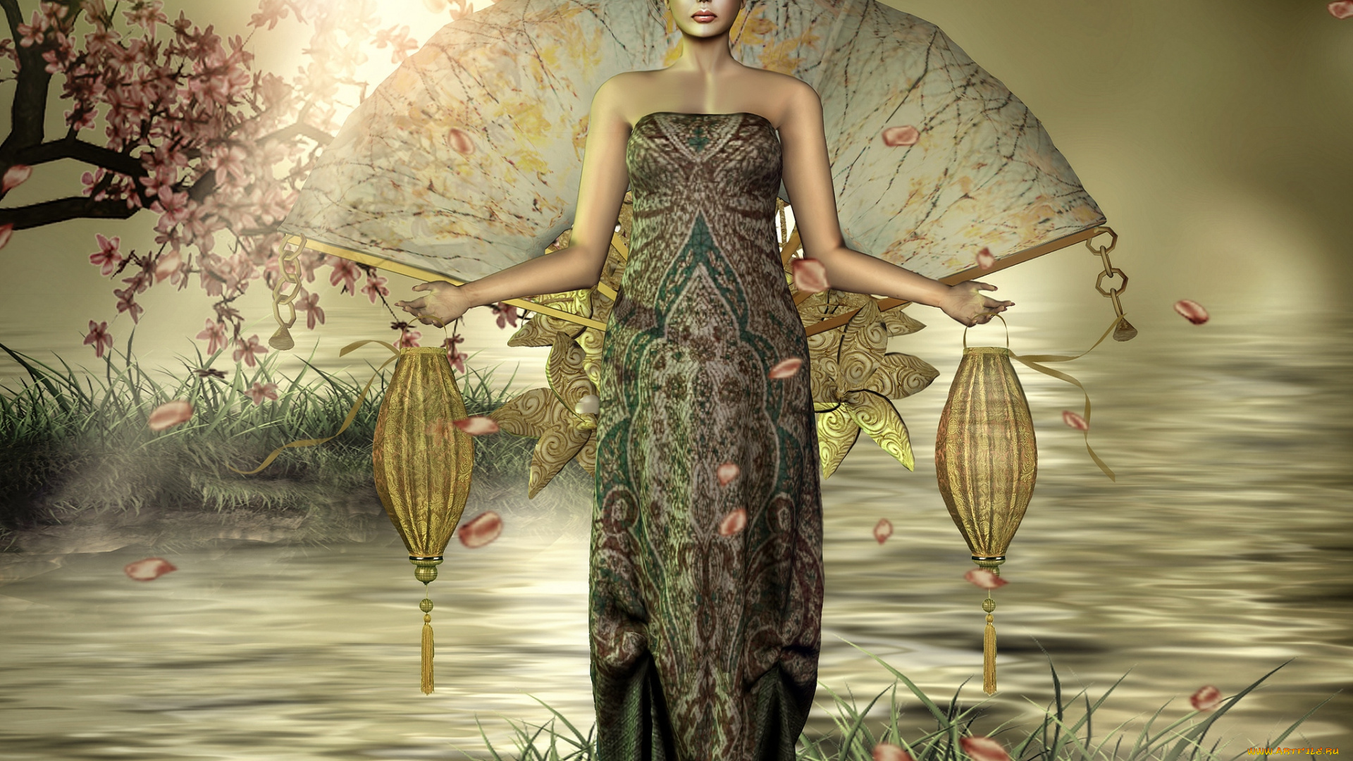 3д, графика, people, люди, девушка, наряд