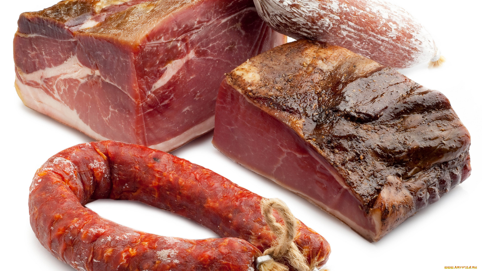 еда, колбасные, изделия, колбаса, мясо, белый, фон