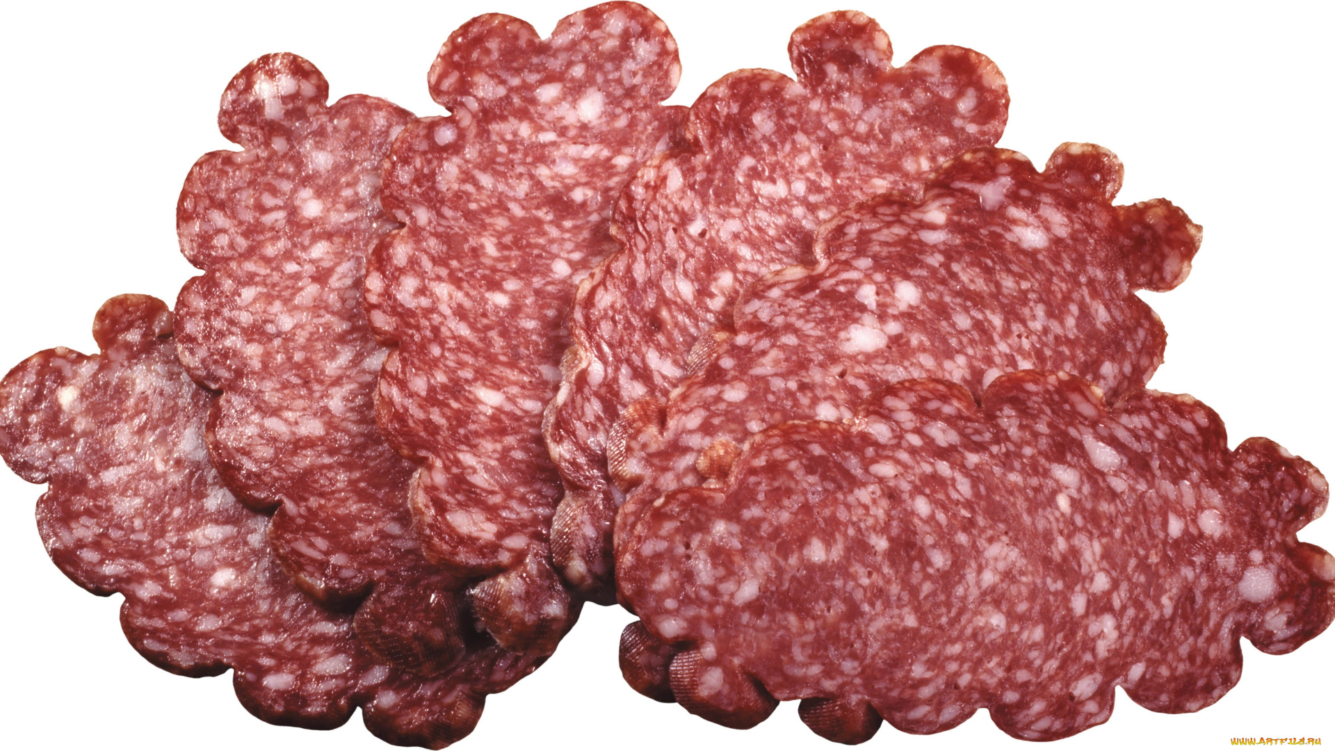 еда, колбасные, изделия, колбасы, дольки, разрез, белый, фон