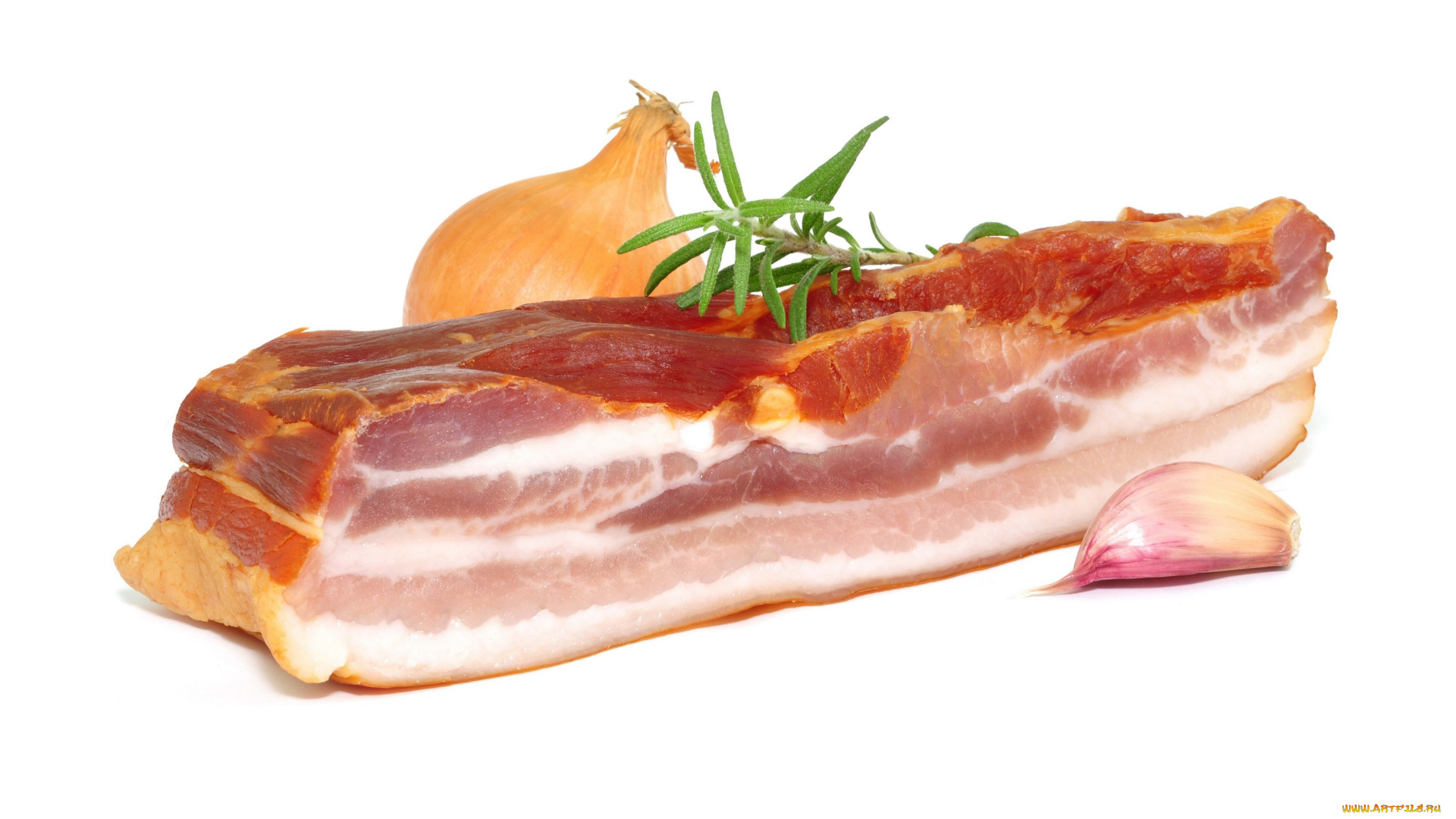 еда, мясные, блюда, лук, белый, фон, чеснок, сало, мясо