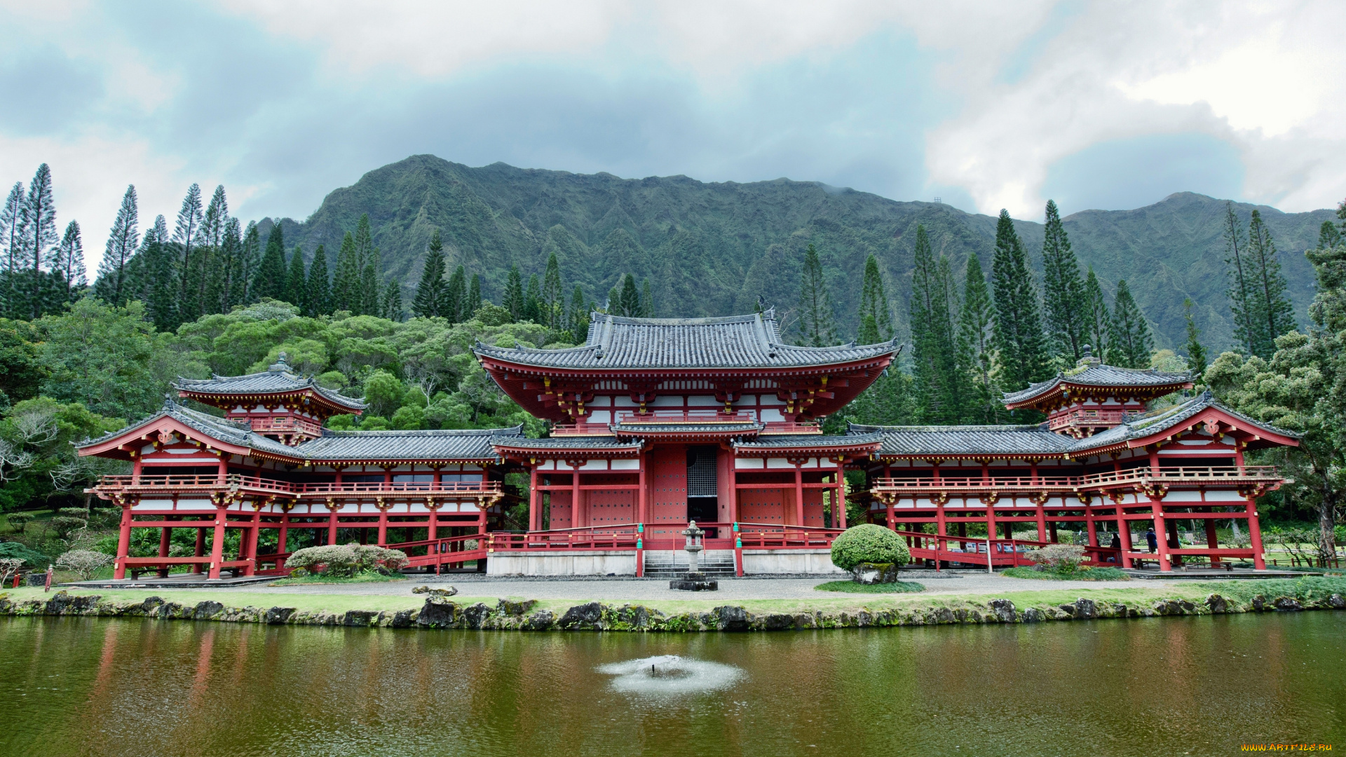 города, буддистские, другие, храмы, гавайи, долина, храмов