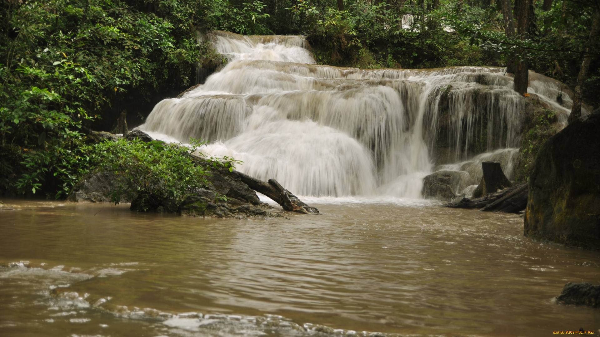 каскад, водопадов, парк, эраван, таиланд, природа, водопады, водопад, лес