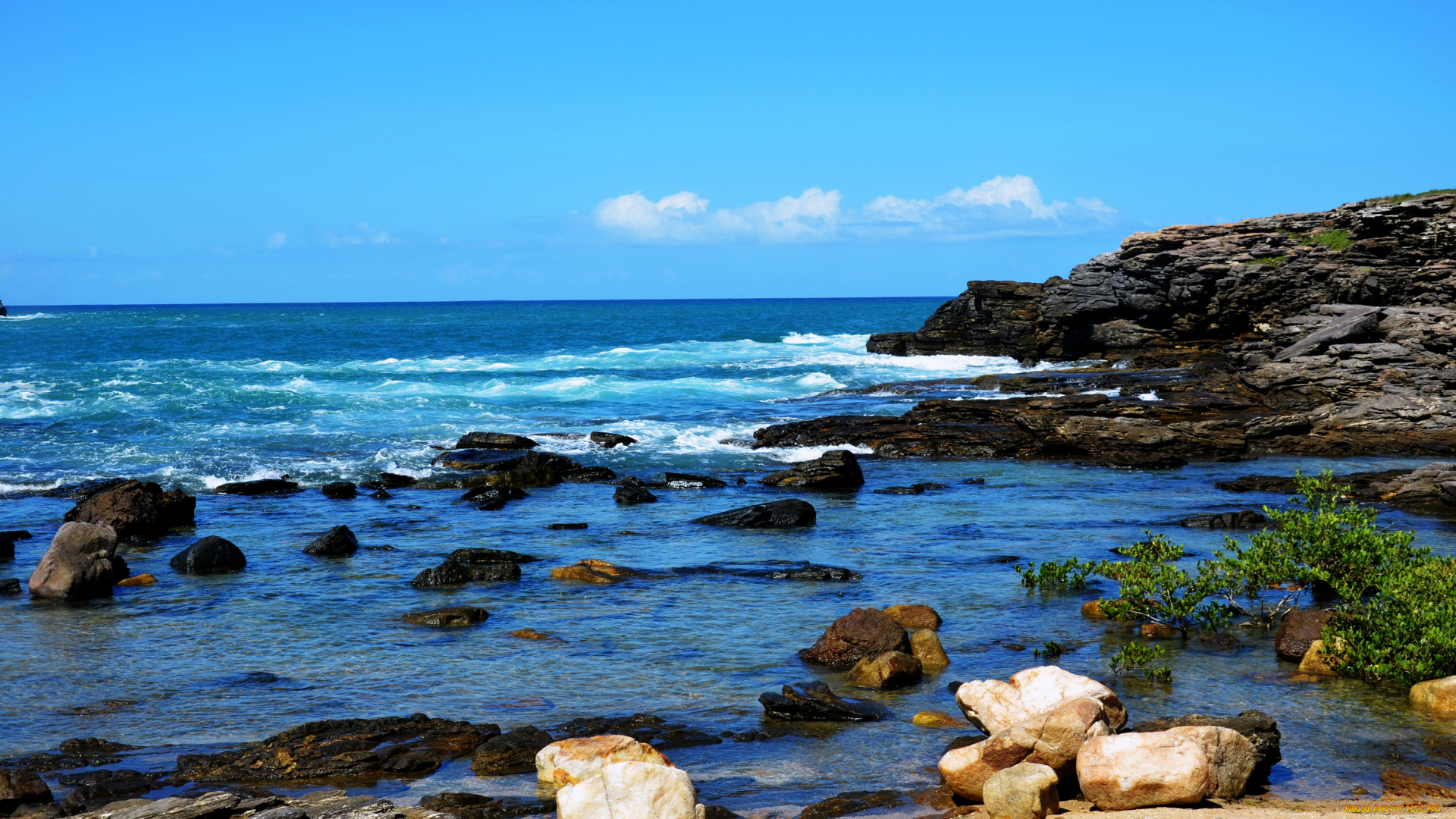 природа, побережье, океан