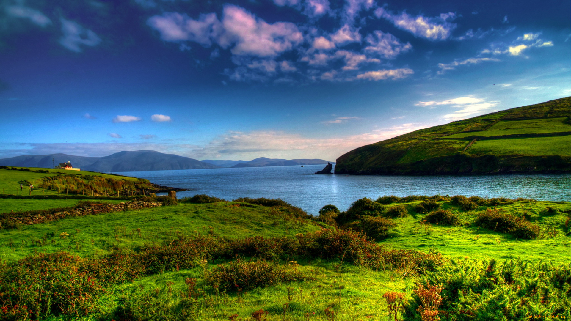 природа, реки, озера, озеро, берег, горы