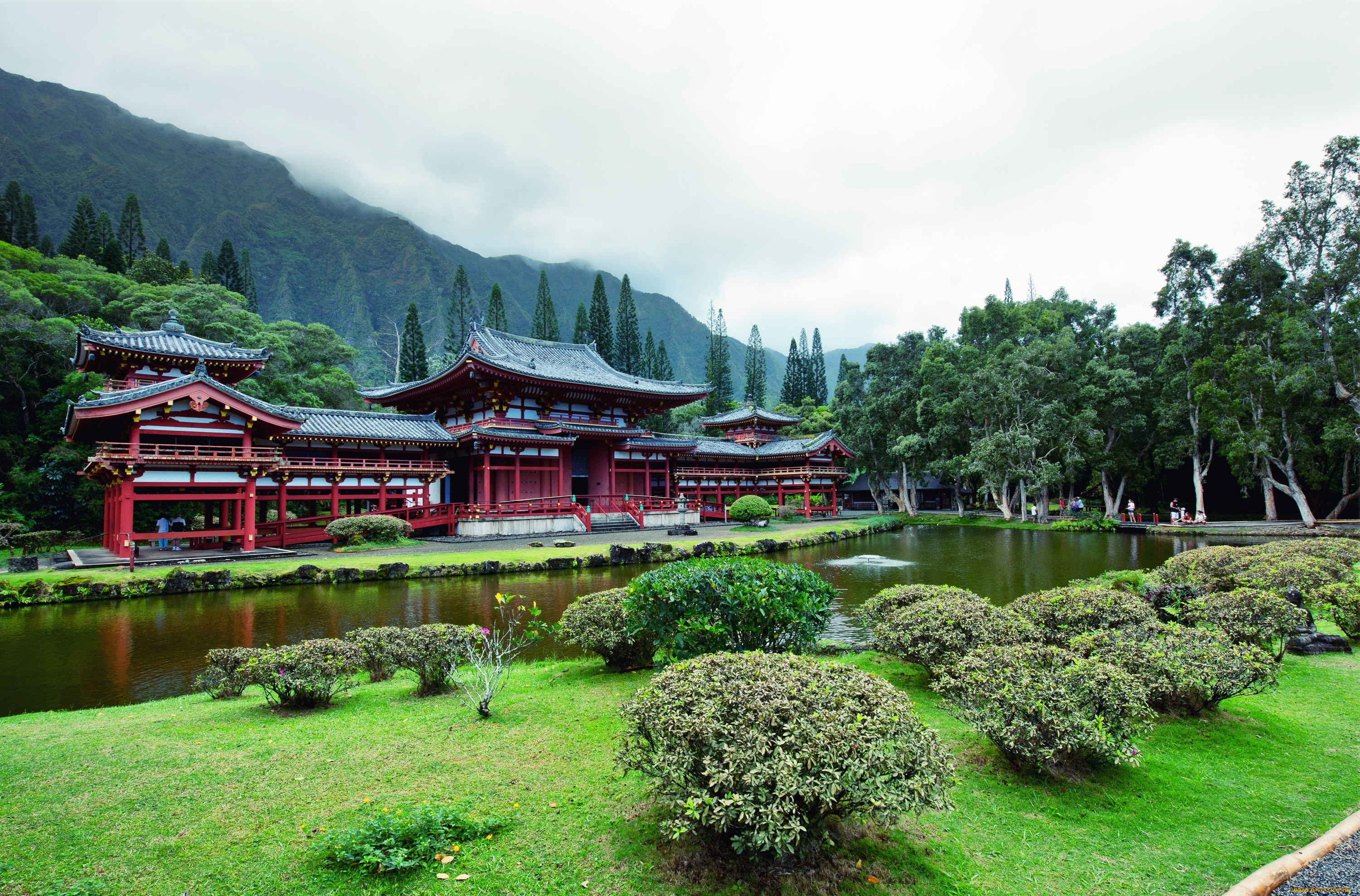 города, буддистские, другие, храмы, гавайи, долина, храмов