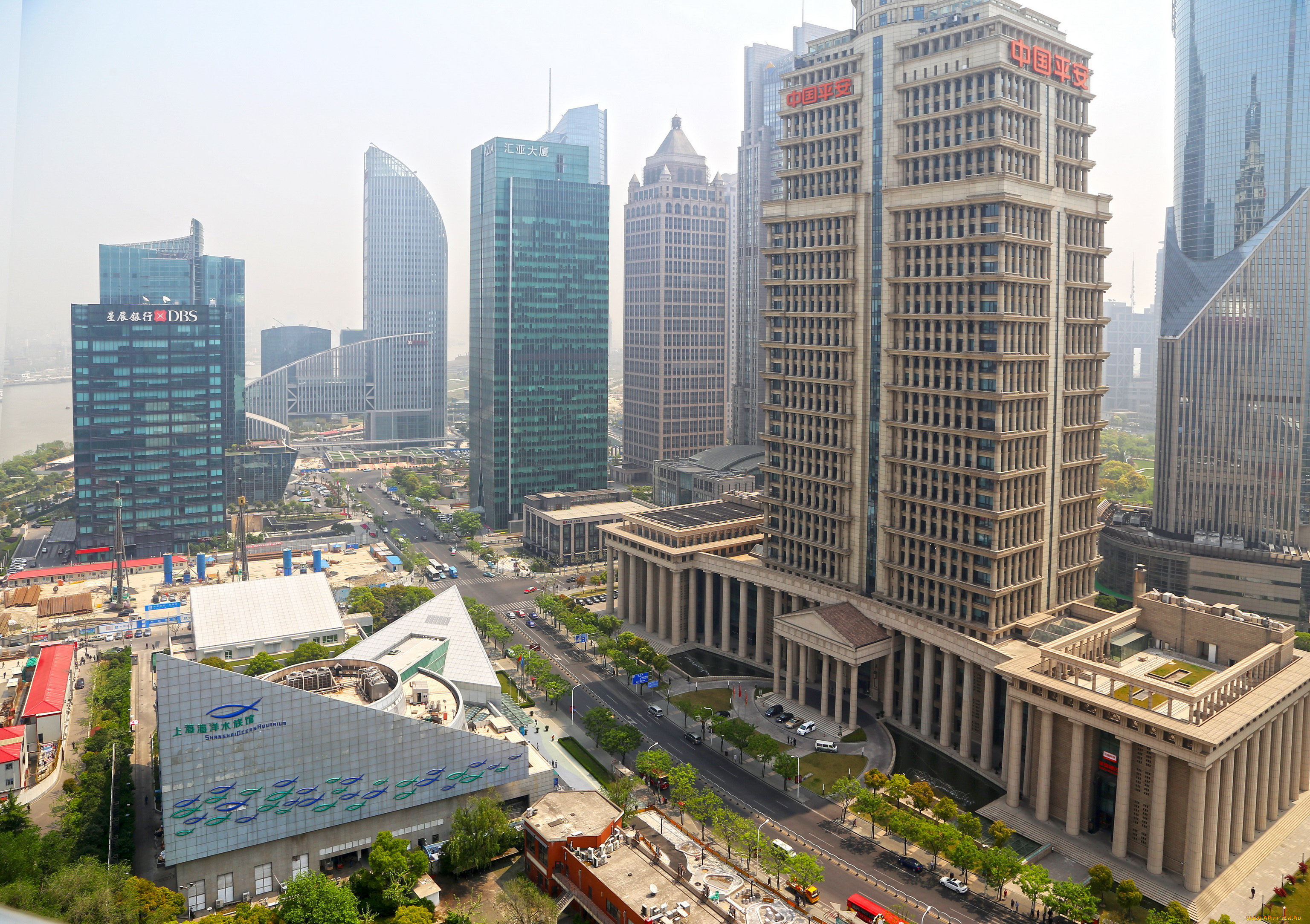 китай, шанхай, города, дома, дороги, улицы