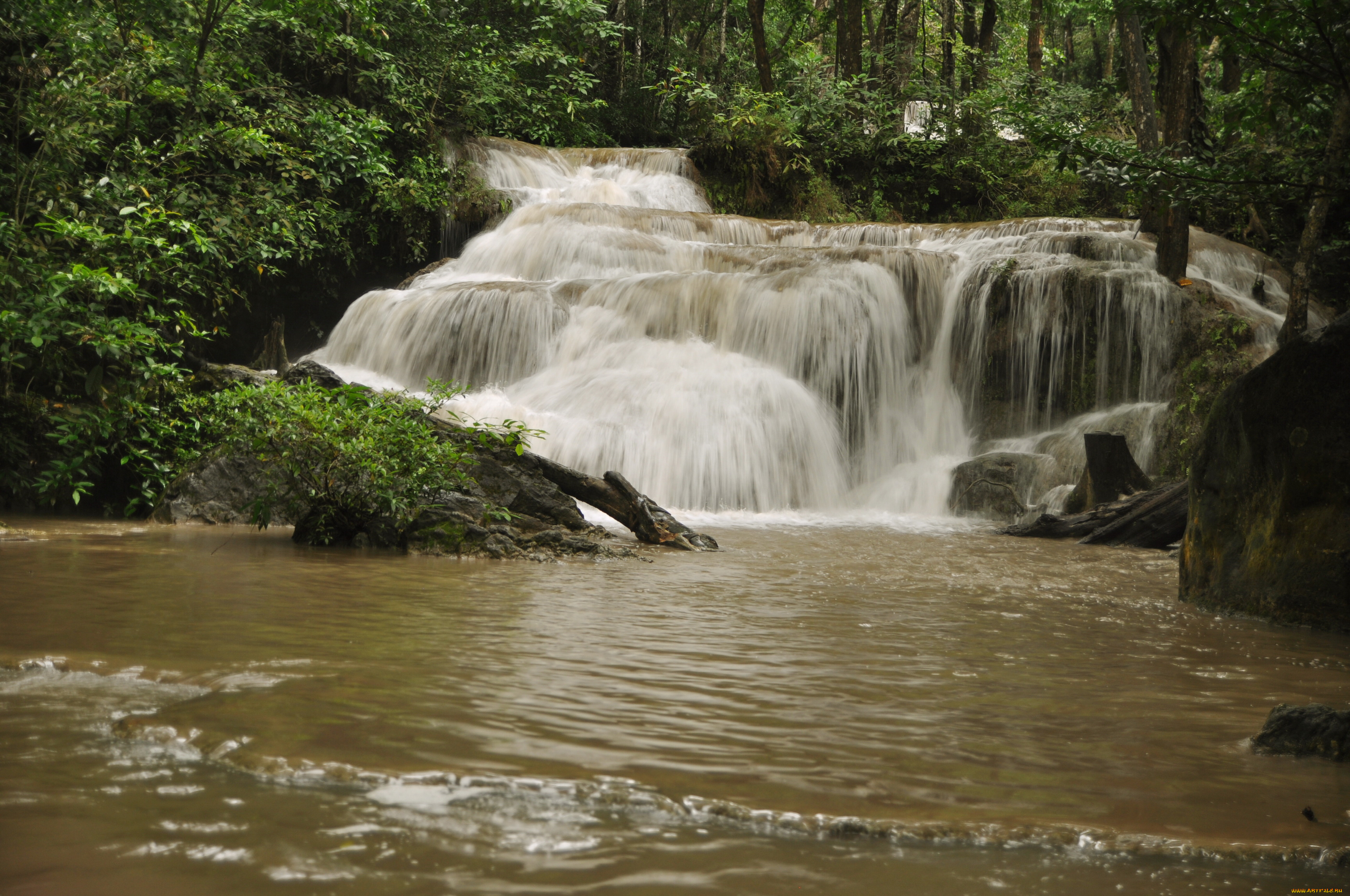 каскад, водопадов, парк, эраван, таиланд, природа, водопады, водопад, лес