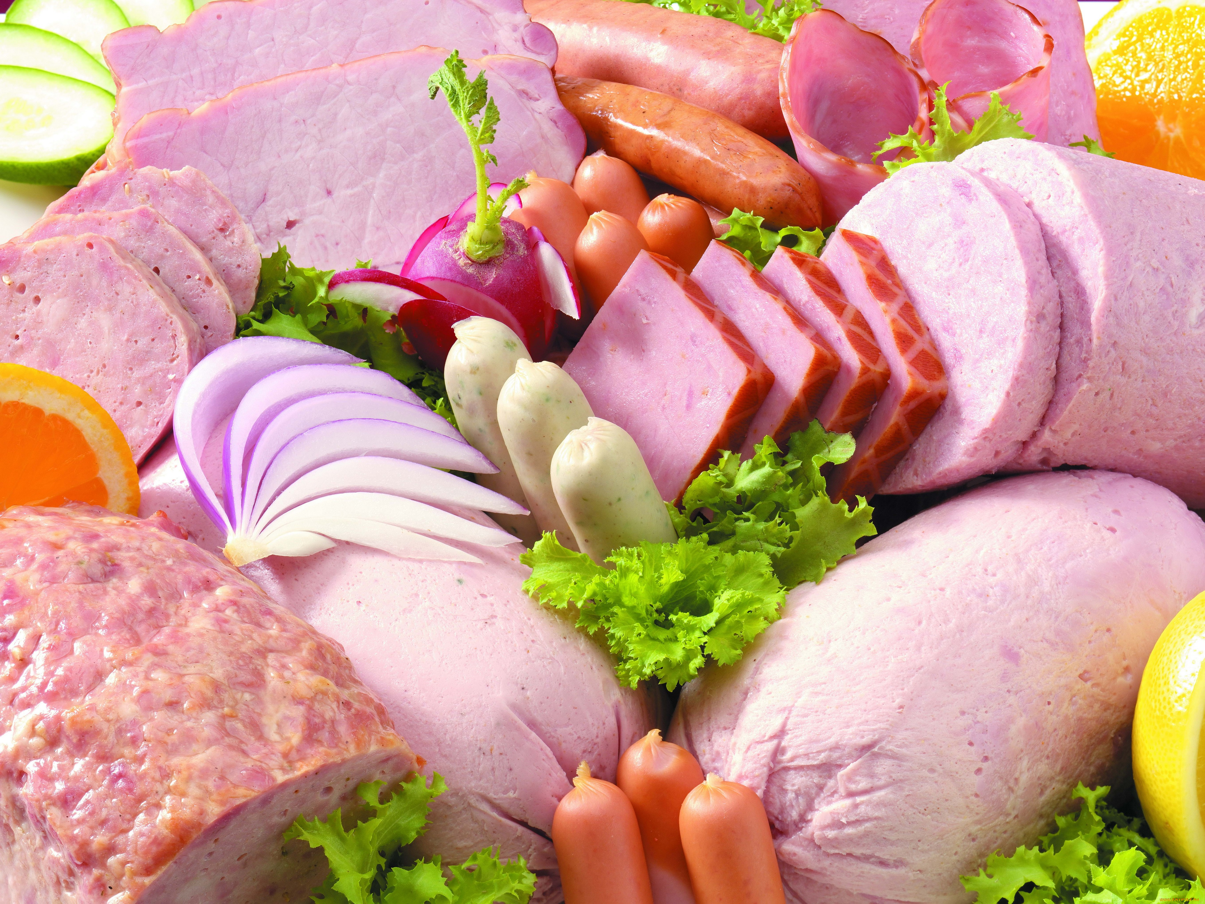 еда, колбасные, изделия, колбаса, капуста, редиска, сосиски