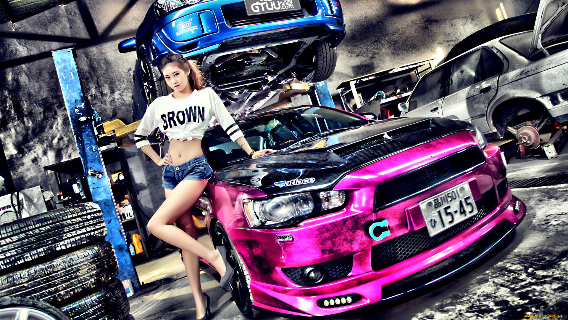 автомобили, авто, с, девушками, девушка, азиатка, автомобиль