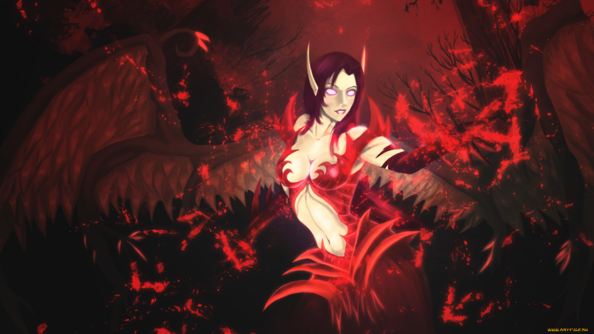 league, of, legends, фэнтези, демоны, демон, крылья, магия, league, of, legends, взгляд, morgana, девушка