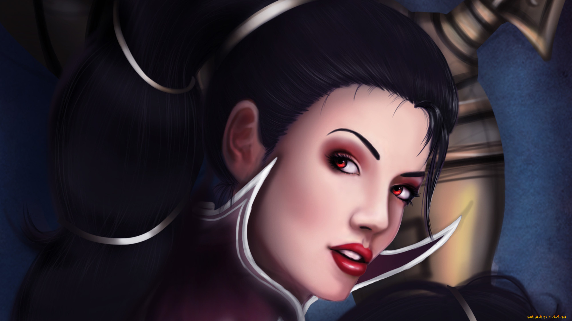 league, of, legends, фэнтези, девушки, лицо, взгляд, девушка, арт, волосы, vayne, league, of, legends