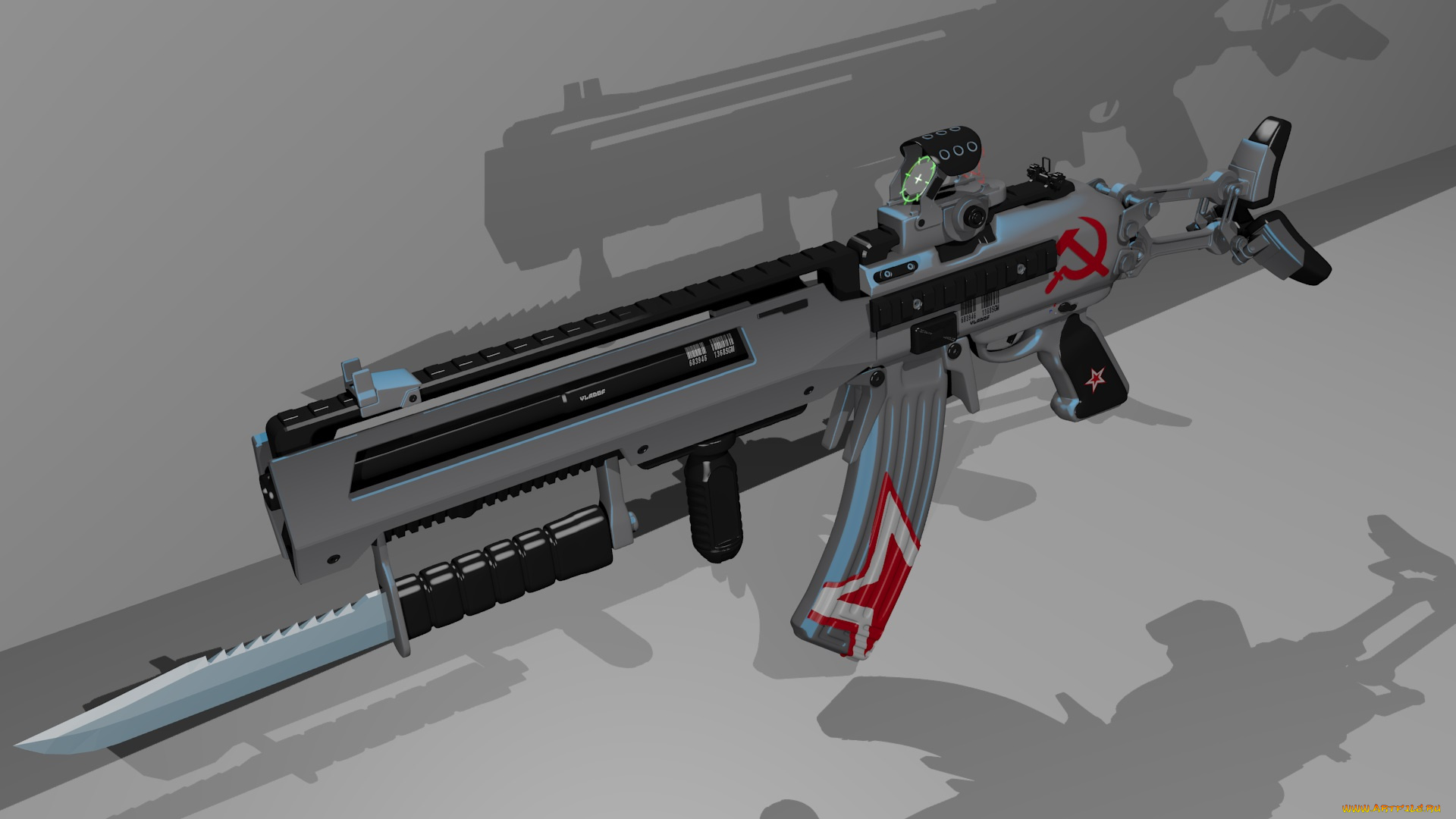 оружие, 3d, автомат