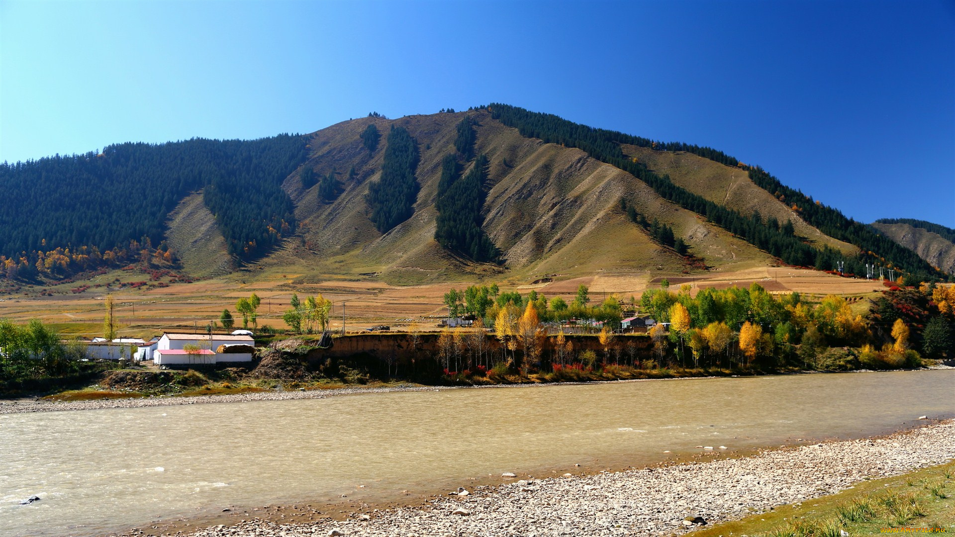 природа, реки, озера, холм, река