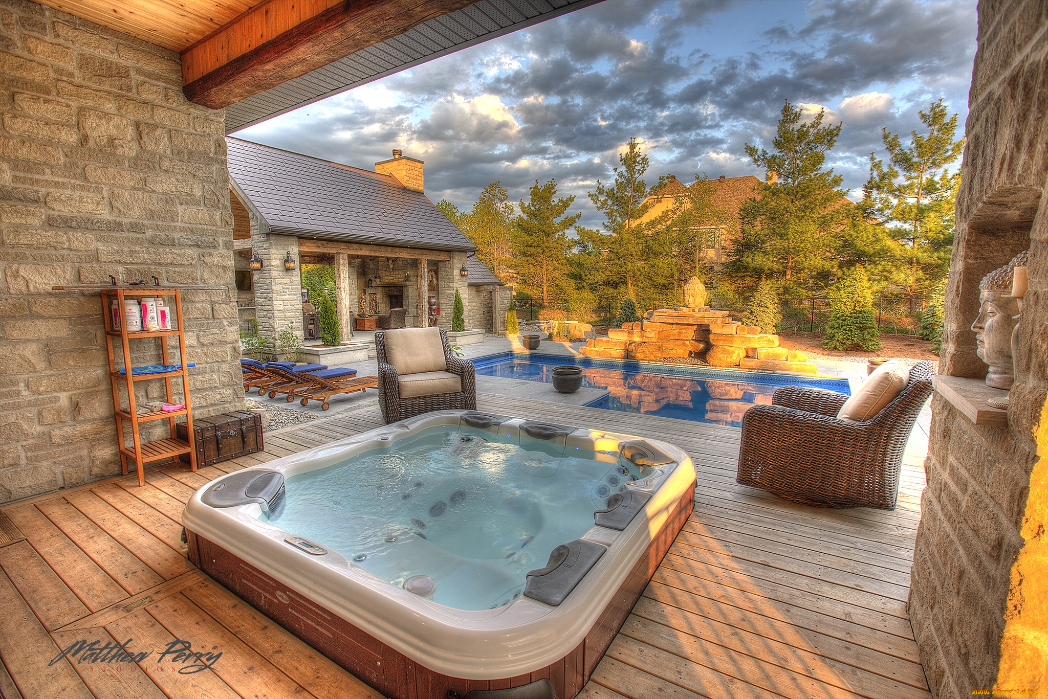 интерьер, бассейны, , открытые, площадки, бассейн, джакузи