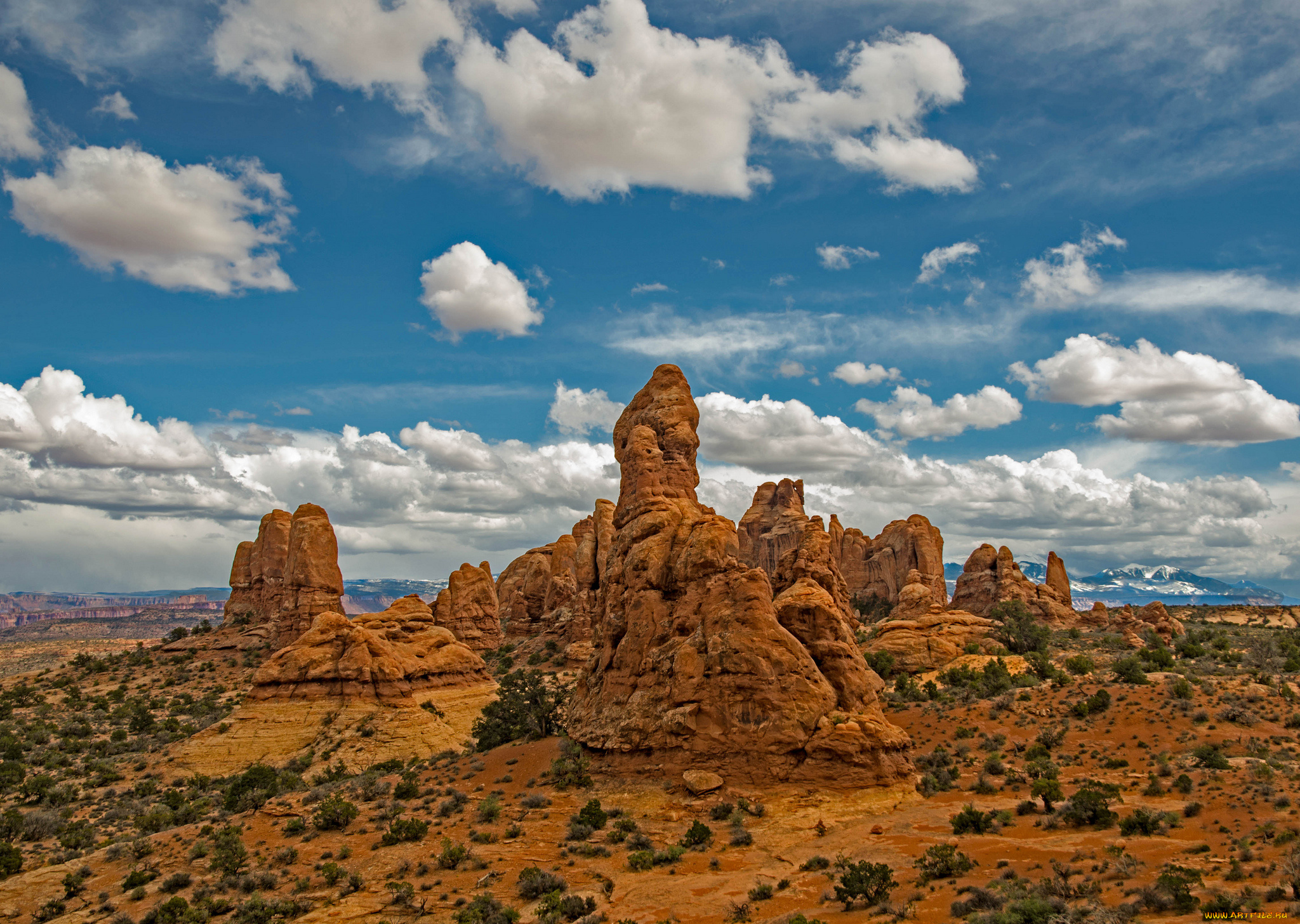 природа, горы, плато, скалы, облака