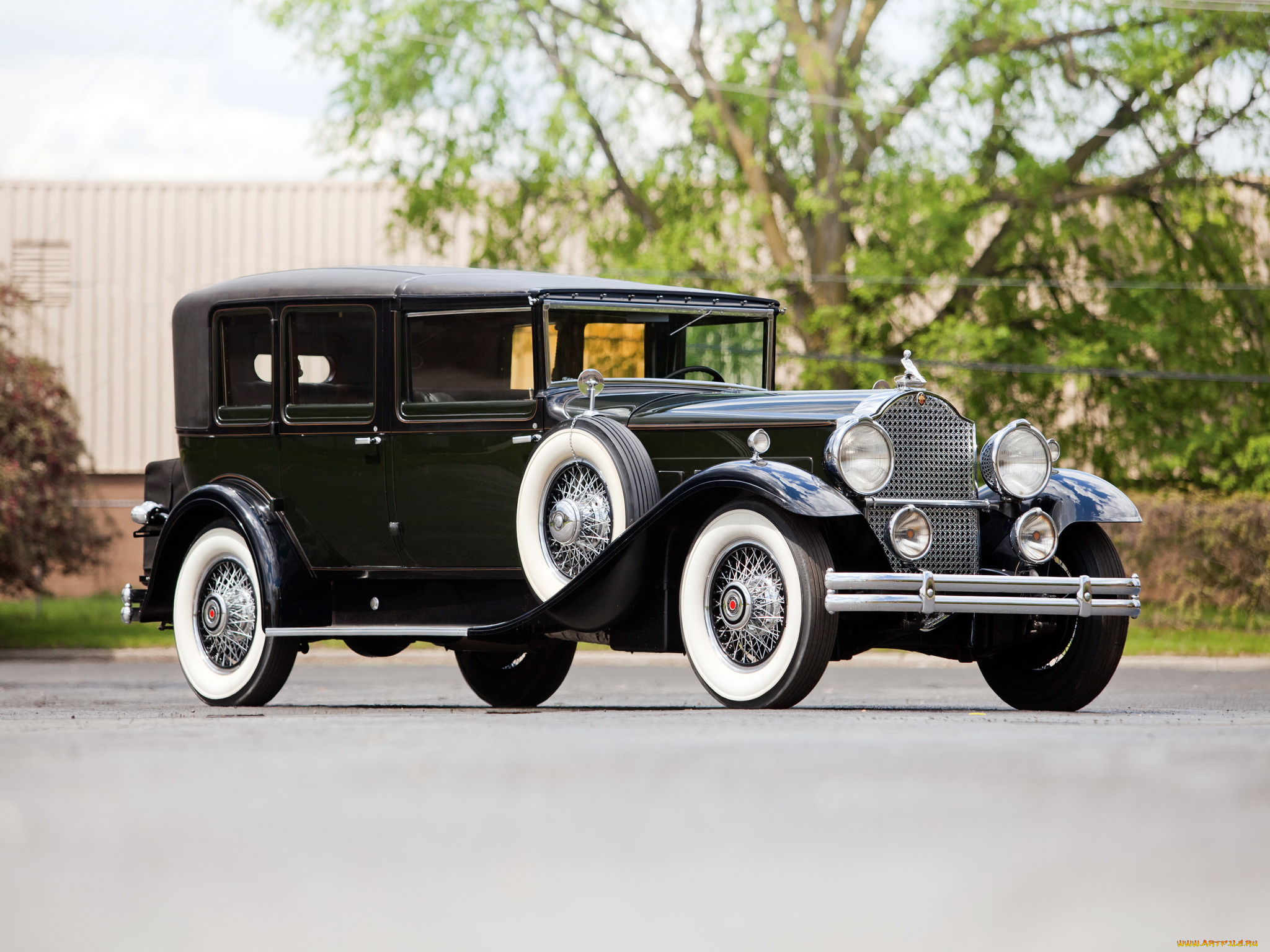 автомобили, packard, eight, all-, deluxe, lebaron, 1930г, car, town, weather, темный, 745