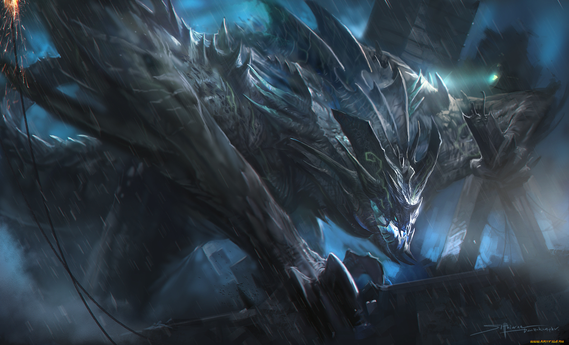 фэнтези, существа, чудовище, разрушение, кайдзю, монстр