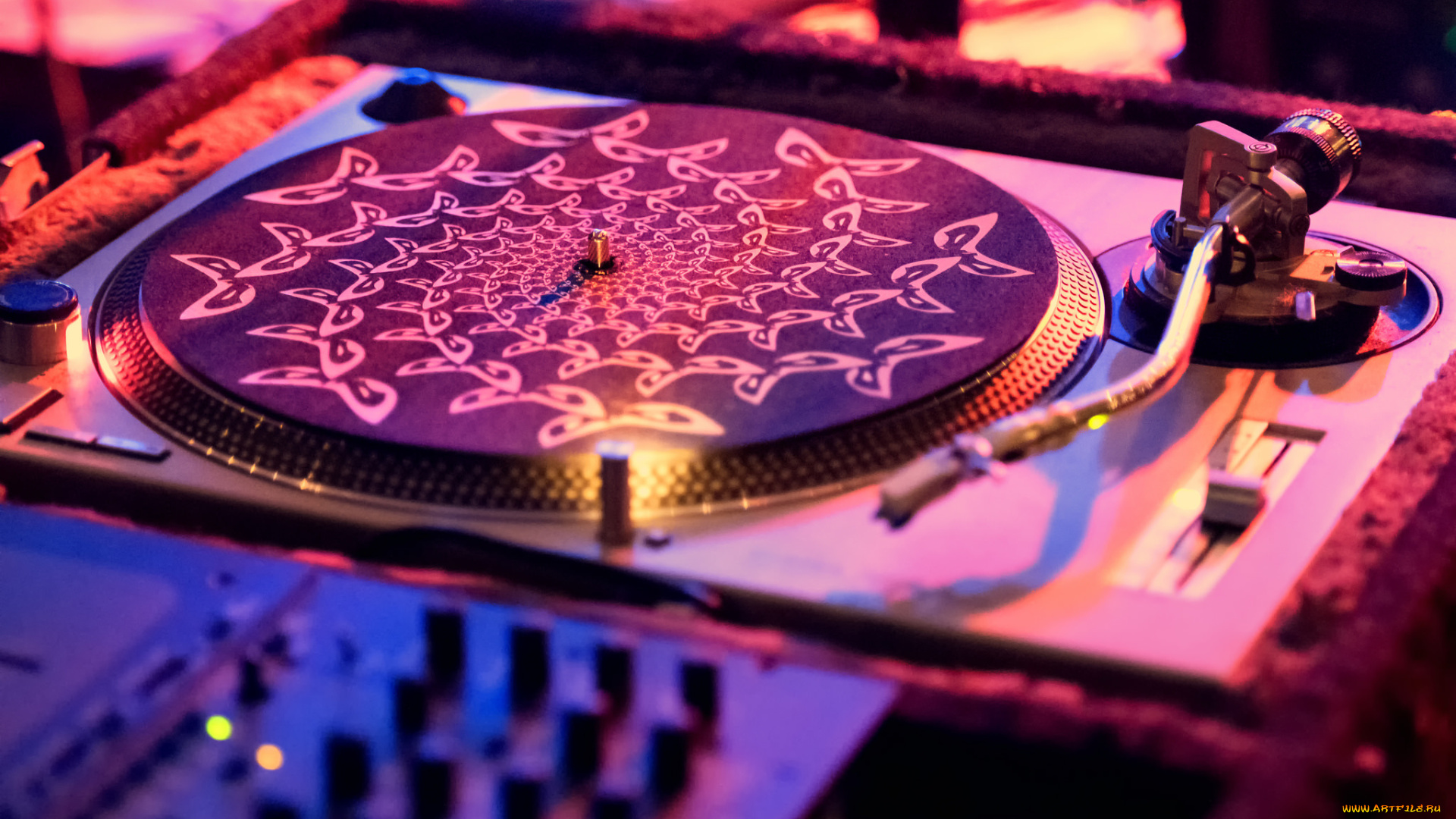 музыка, -, другое, пульт, ди-джей, проигрыватель, узор