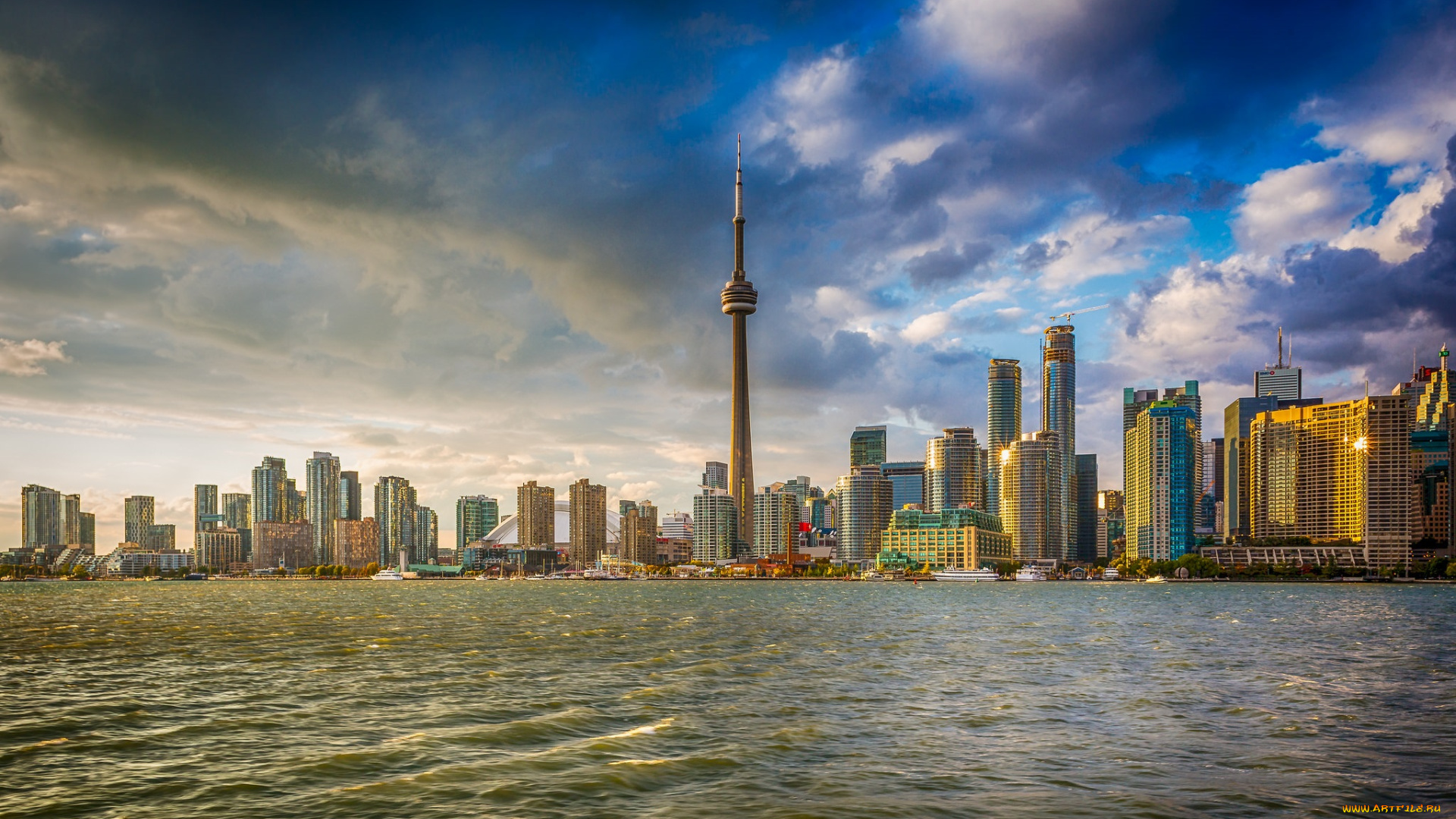 toronto, города, торонто, , канада, башня, здания, океан