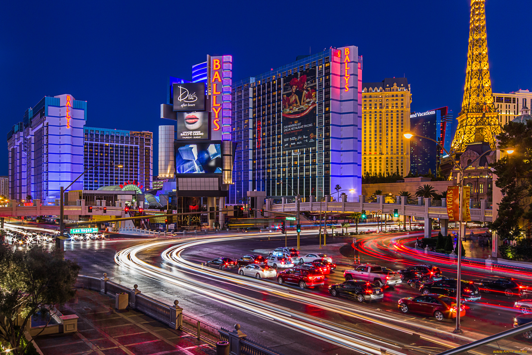 las, vegas, lights, города, лас-вегас, , сша, казино, отели, ночь, огни, трасса
