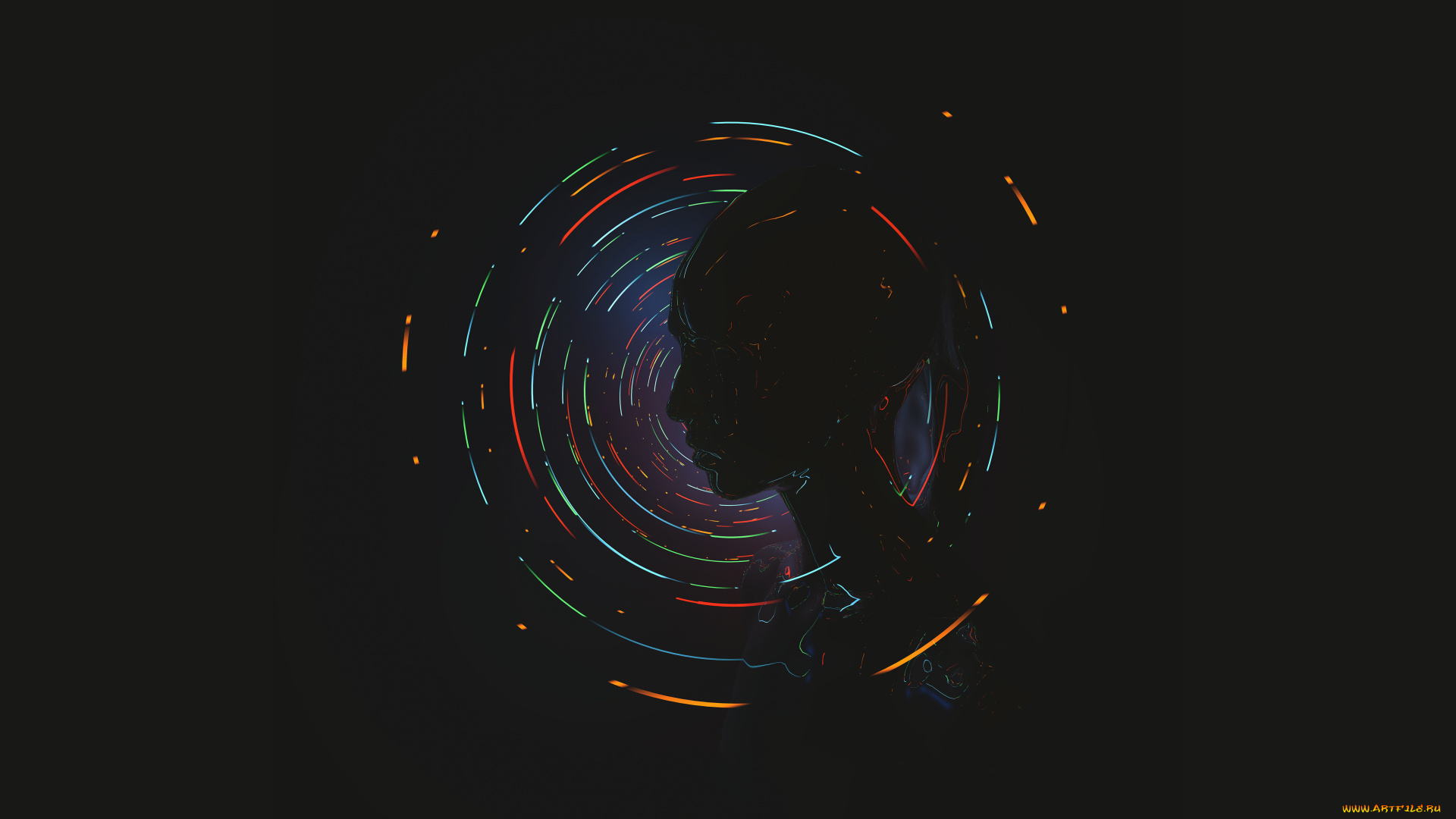 рисованное, минимализм, силуэт, девушка