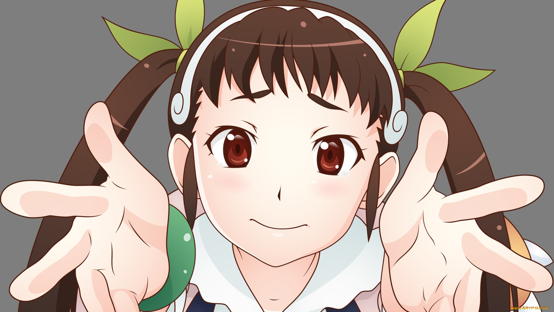 аниме, bakemonogatari, фон, взгляд, девушка