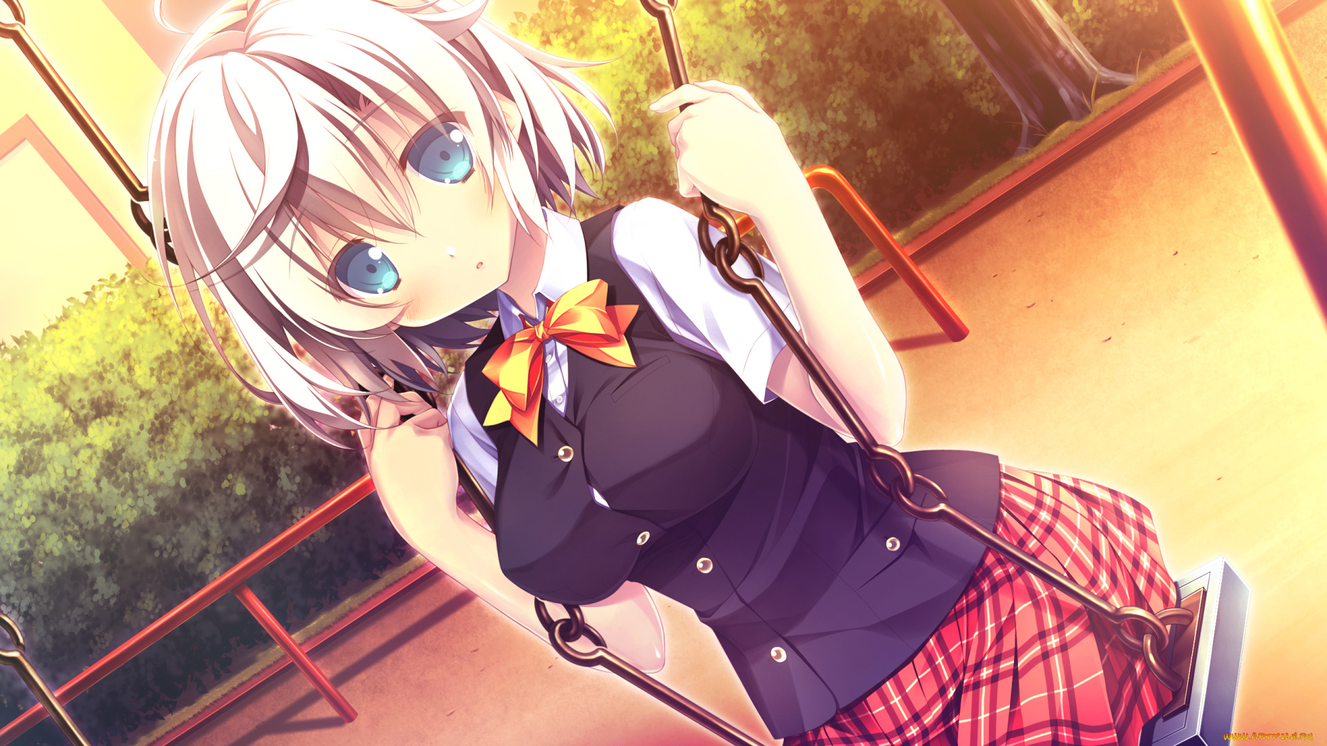 аниме, loverec, фон, взгляд, девушка