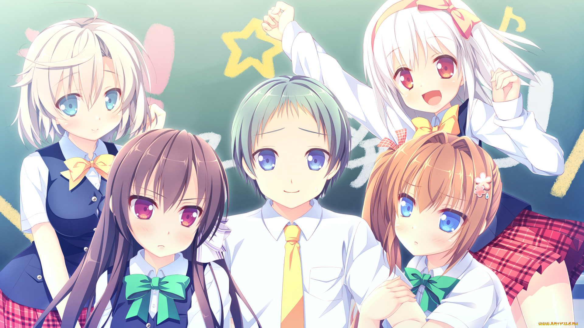 аниме, loverec, фон, взгляд, девушки