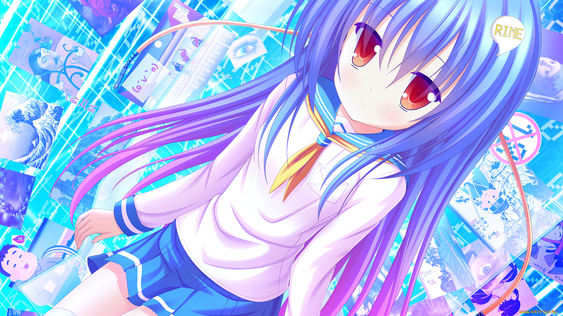 аниме, unknown, , другое, девушка, фон, взгляд