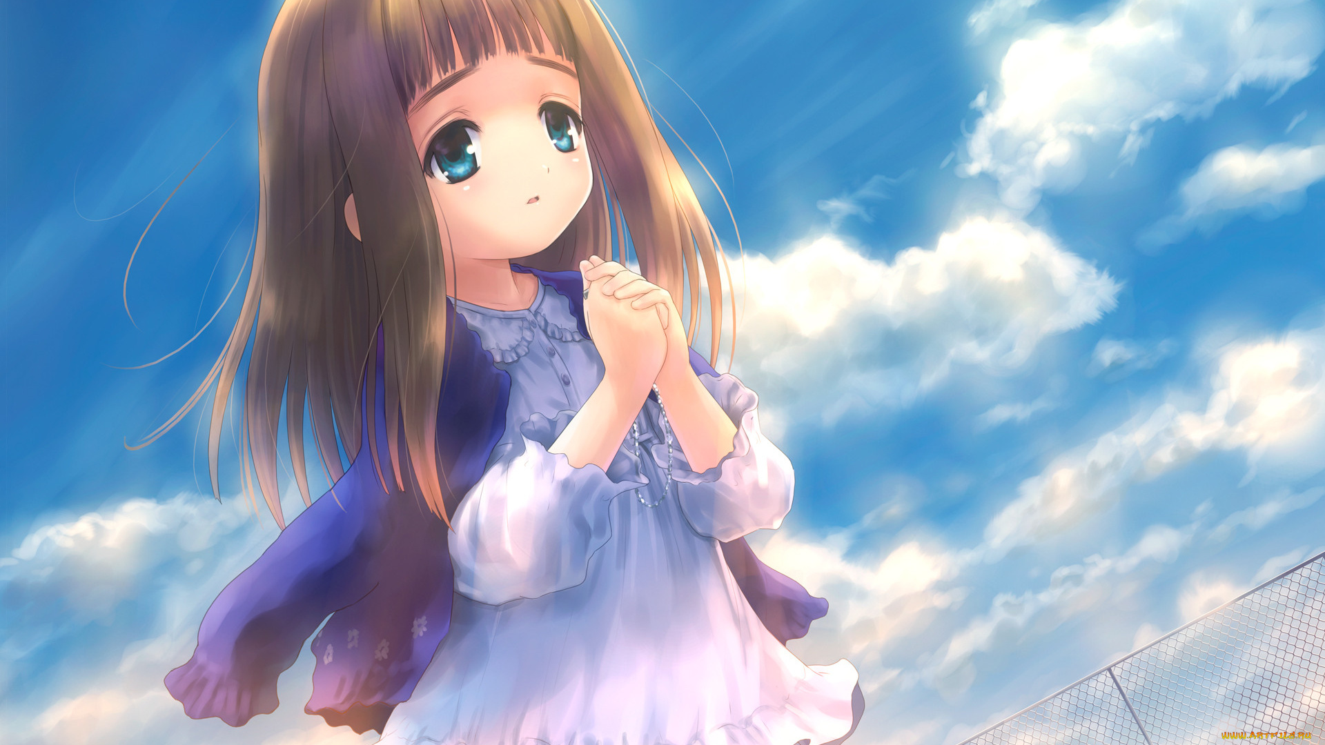 аниме, unknown, , другое, девушка, взгляд, фон