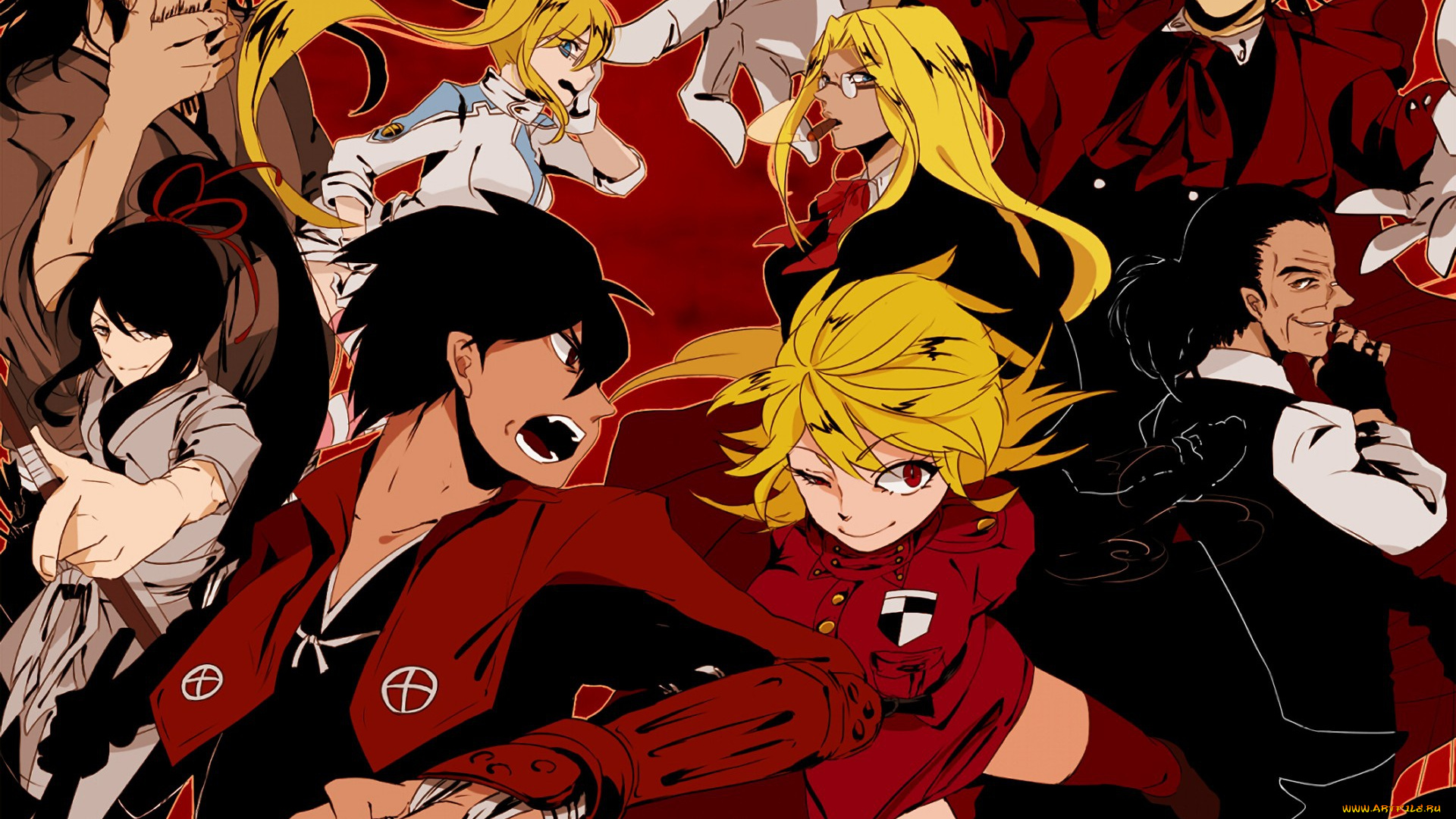 аниме, unknown, , другое, hellsing, anime, man, crossover, ken, vampire, blade, samurai, asian, bow, alucard, japanese, arrow, bushido, drifter, drifters, kenjutsu