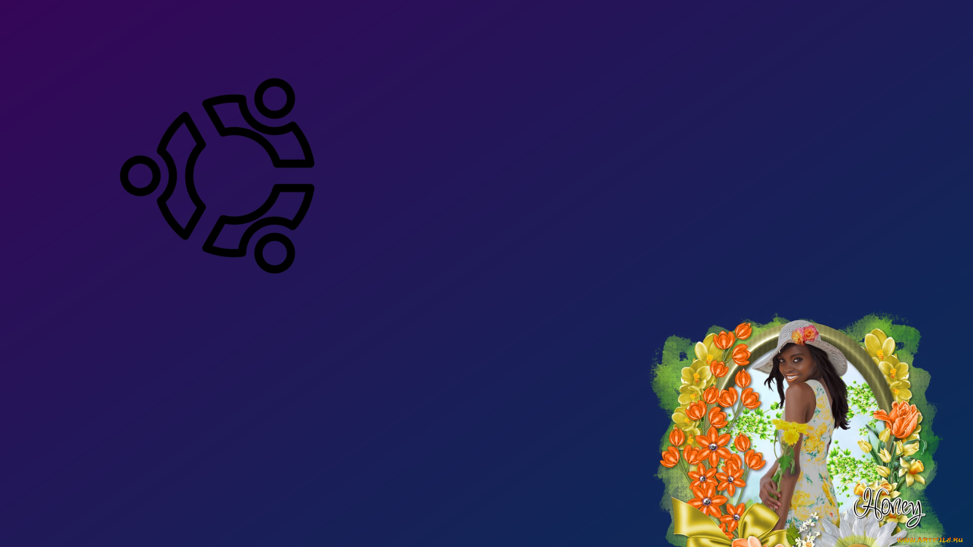 компьютеры, ubuntu, linux, фон, логотип