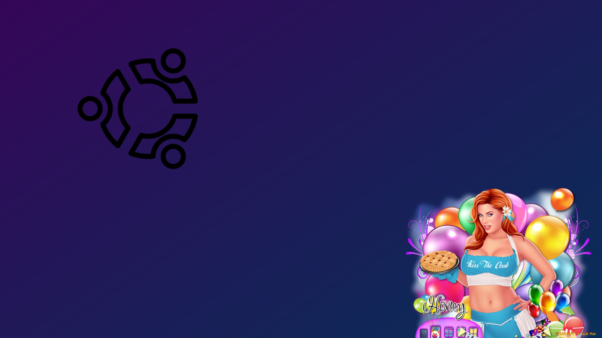 компьютеры, ubuntu, linux, фон, логотип