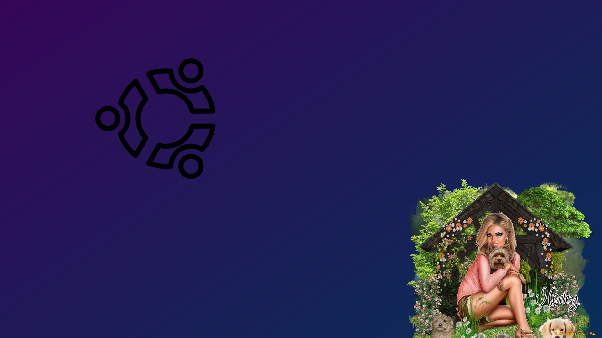 компьютеры, ubuntu, linux, логотип, фон