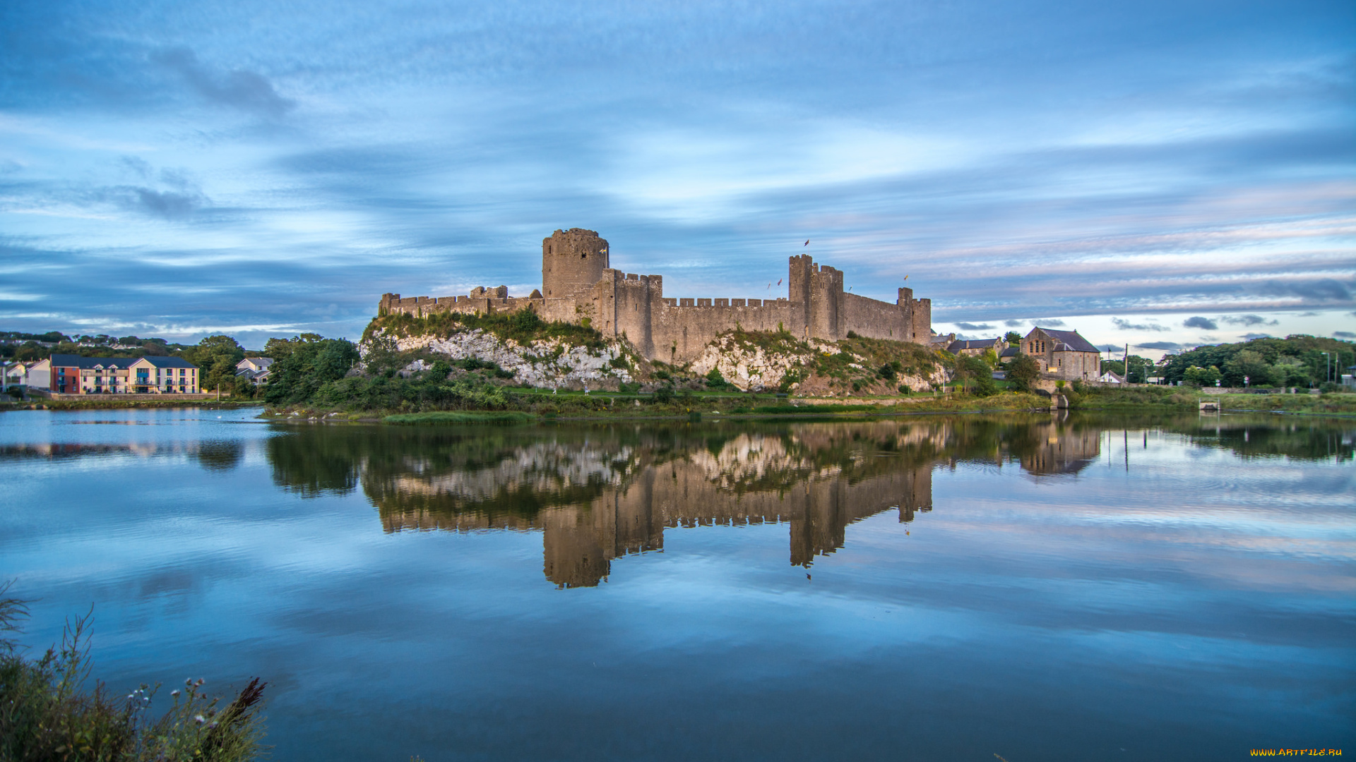 pembroke, castle, города, замки, англии, замок