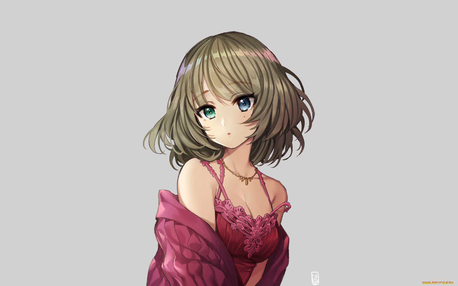 аниме, idolm@ster, взгляд, девушка, фон