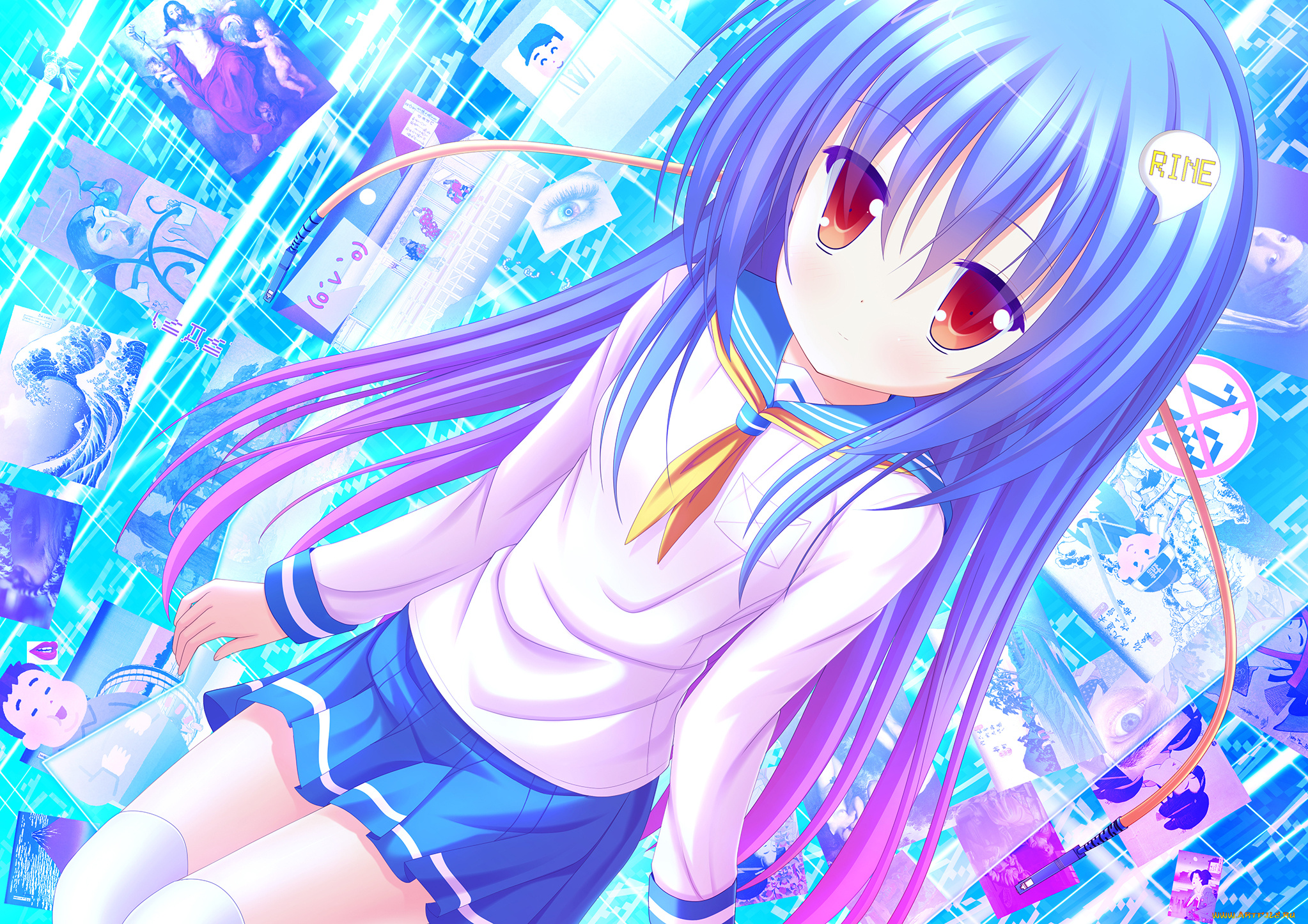 аниме, unknown, , другое, девушка, фон, взгляд