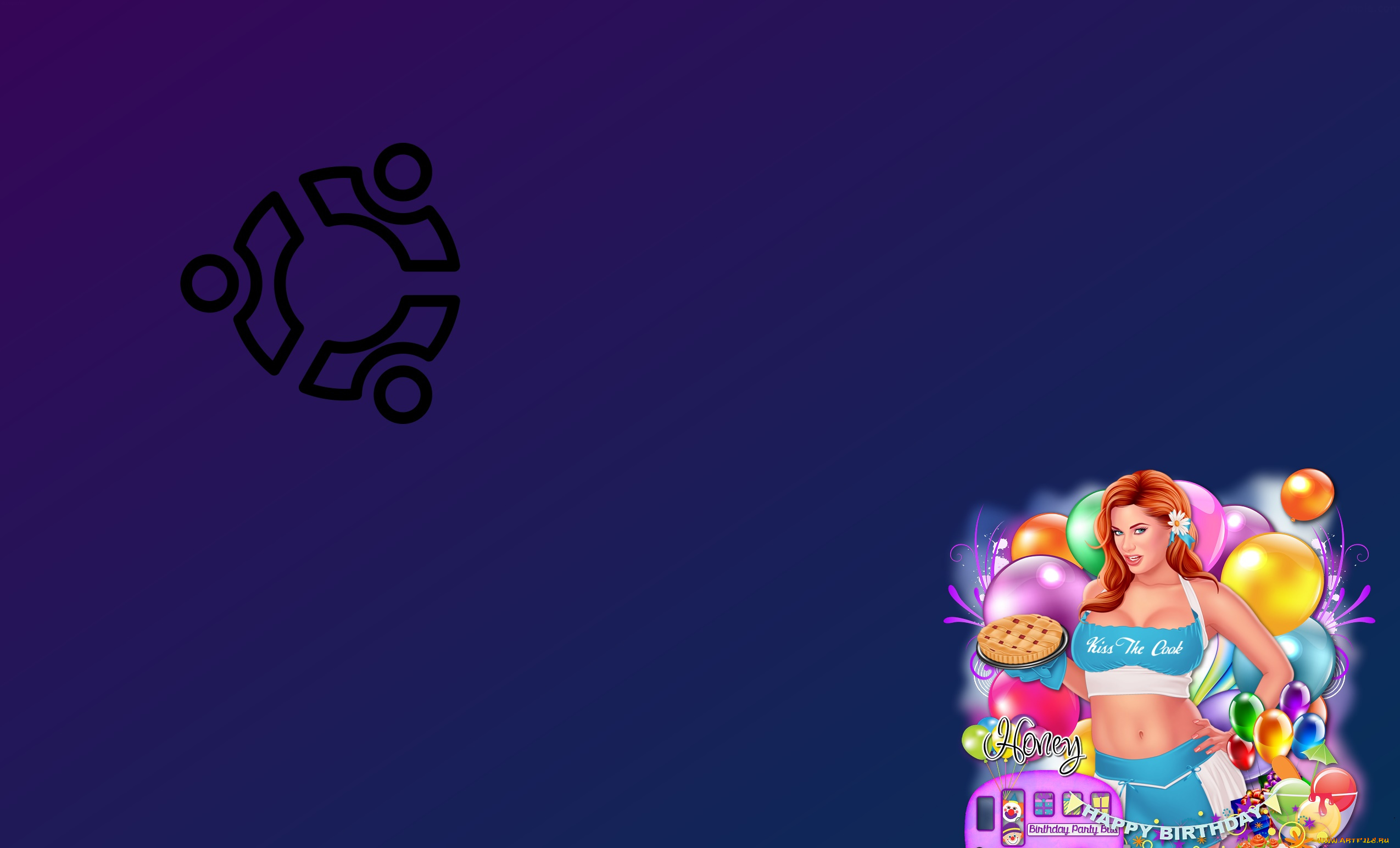 компьютеры, ubuntu, linux, фон, логотип