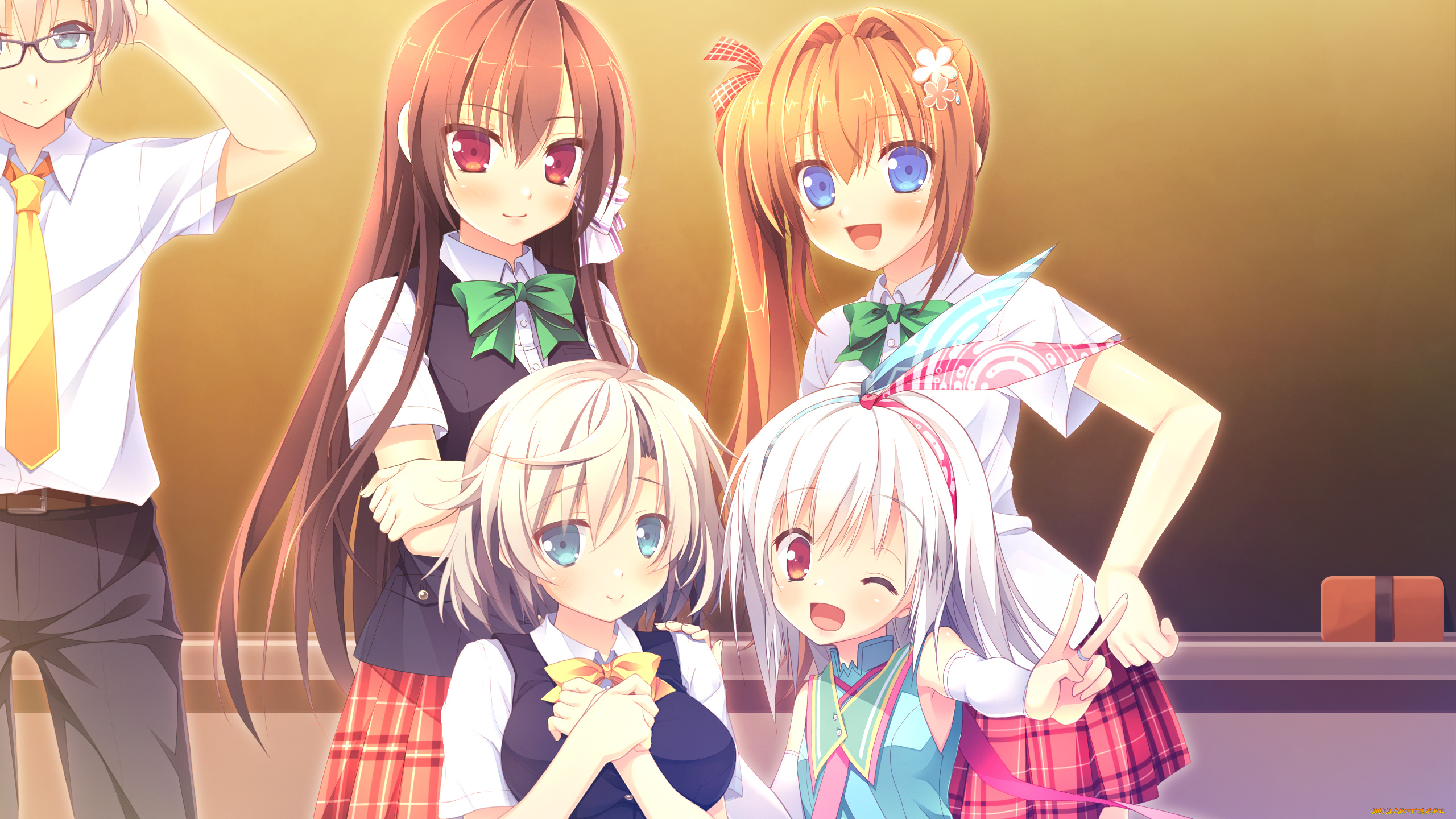 аниме, loverec, фон, взгляд, девушки