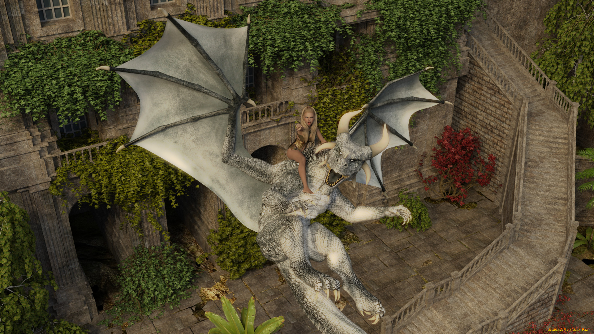 3д, графика, фантазия, , fantasy, взгляд, фон, девушка