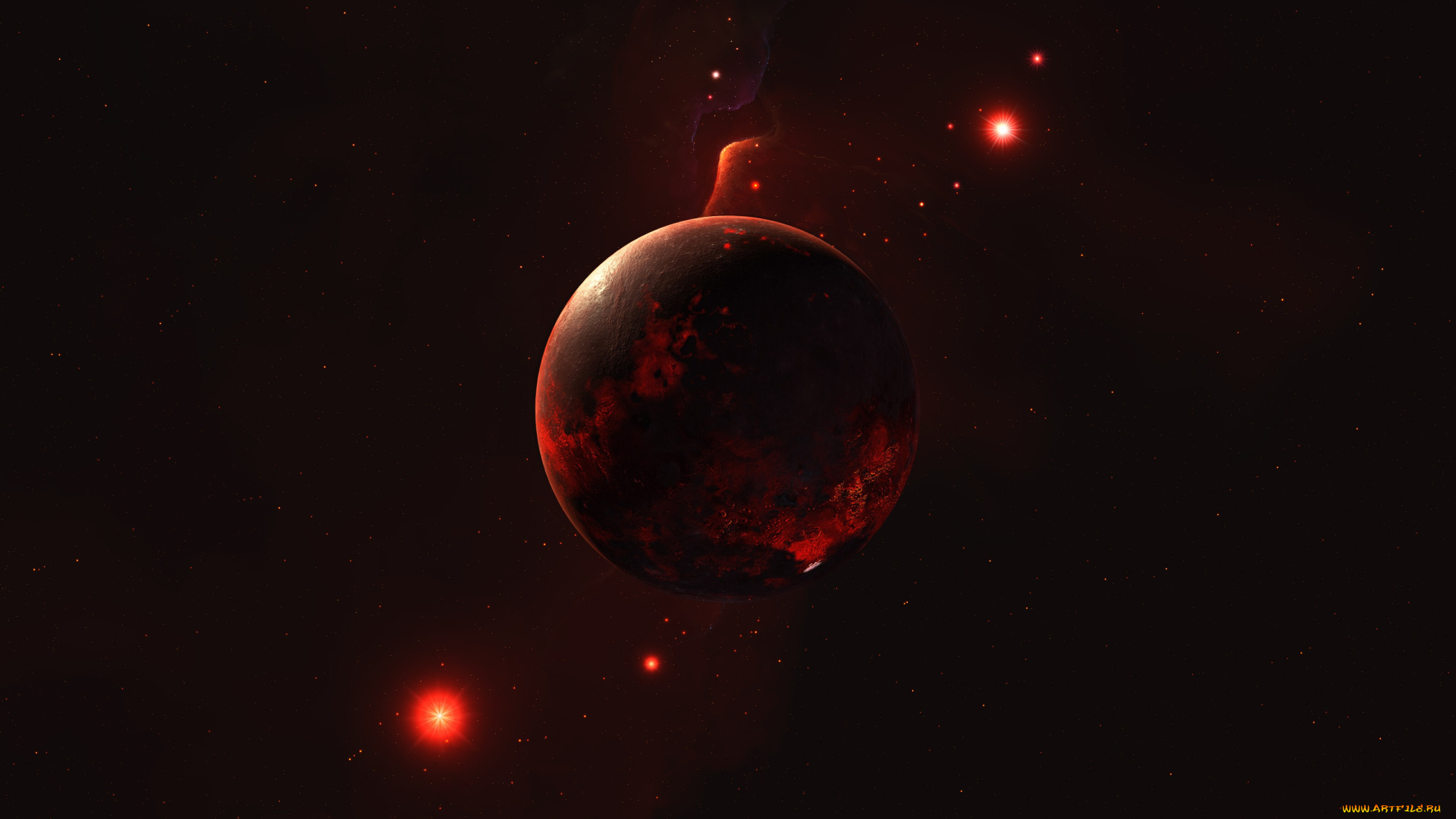 космос, арт, вселенная, планета, звезды, галактика