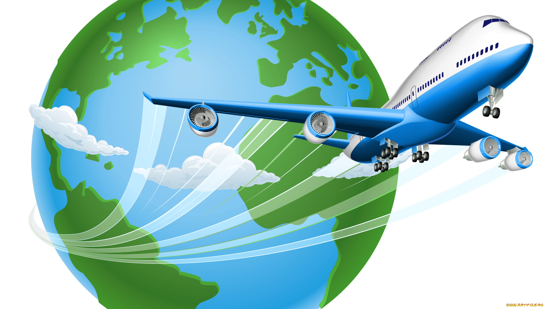 векторная, графика, транспорт, , transport, полет, самолет