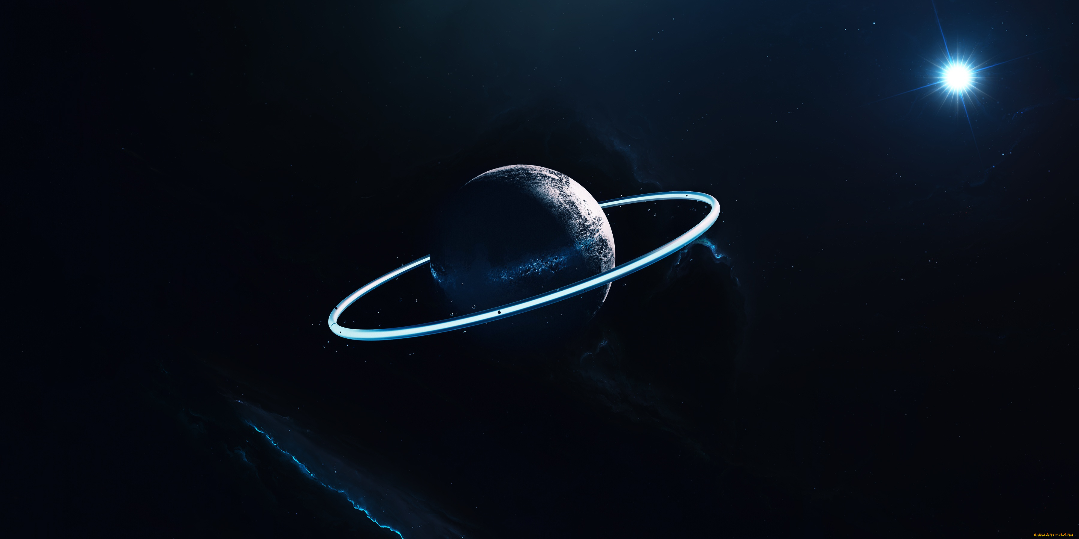 космос, арт, галактика, звезды, вселенная, планета