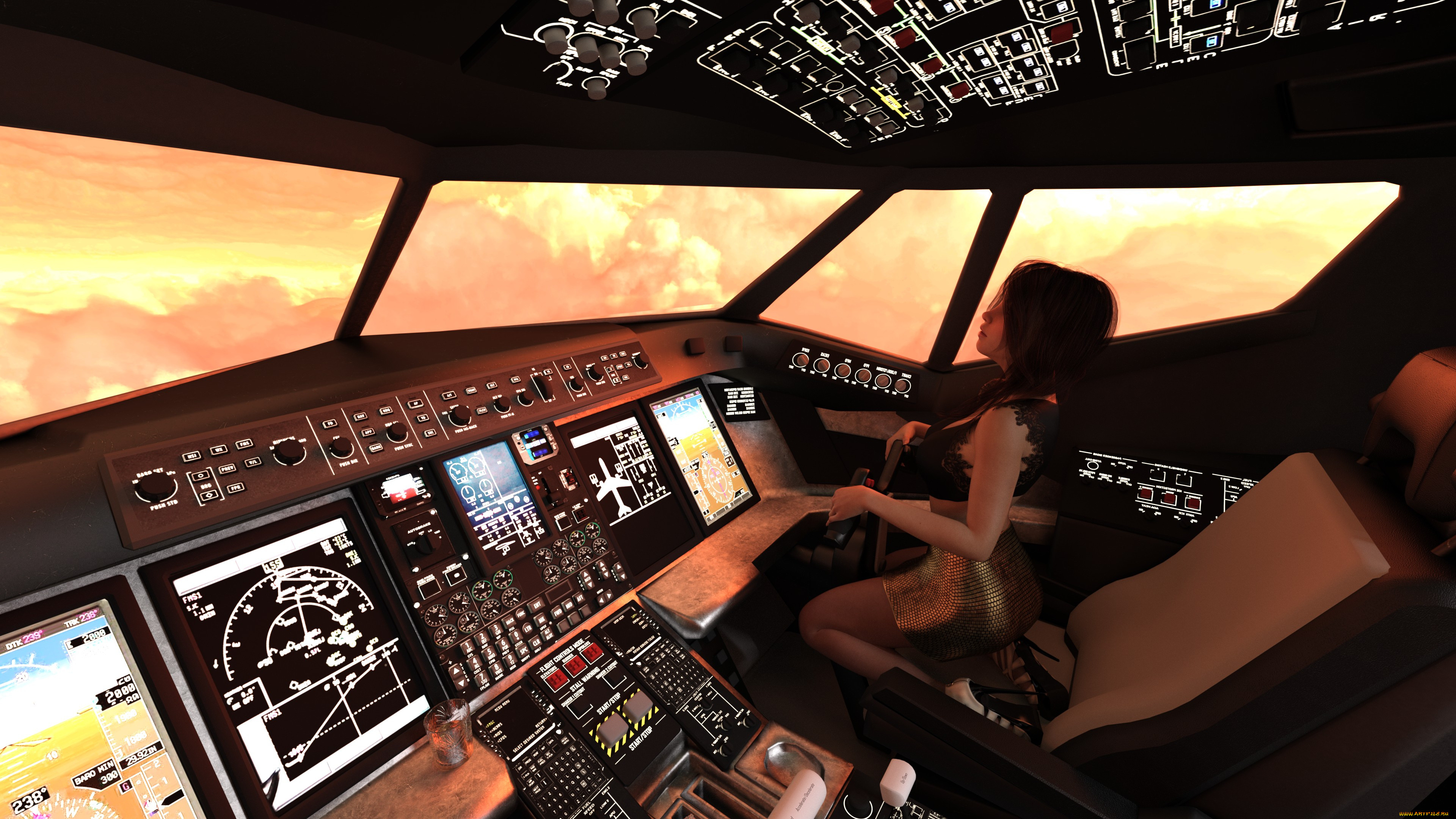 3д, графика, фантазия, , fantasy, фон, взгляд, девушка