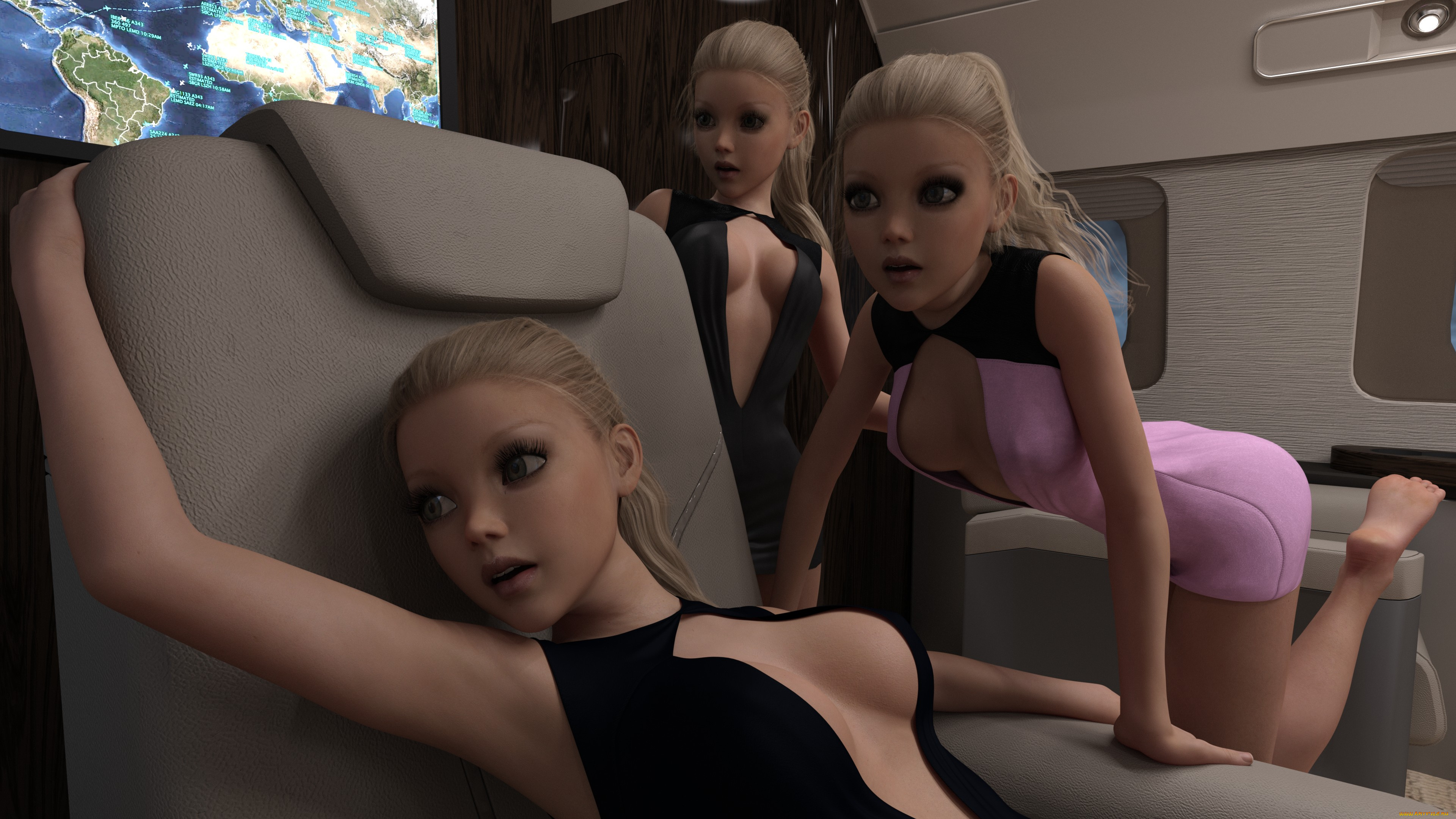 3д, графика, люди, , people, взгляд, фон, девушки