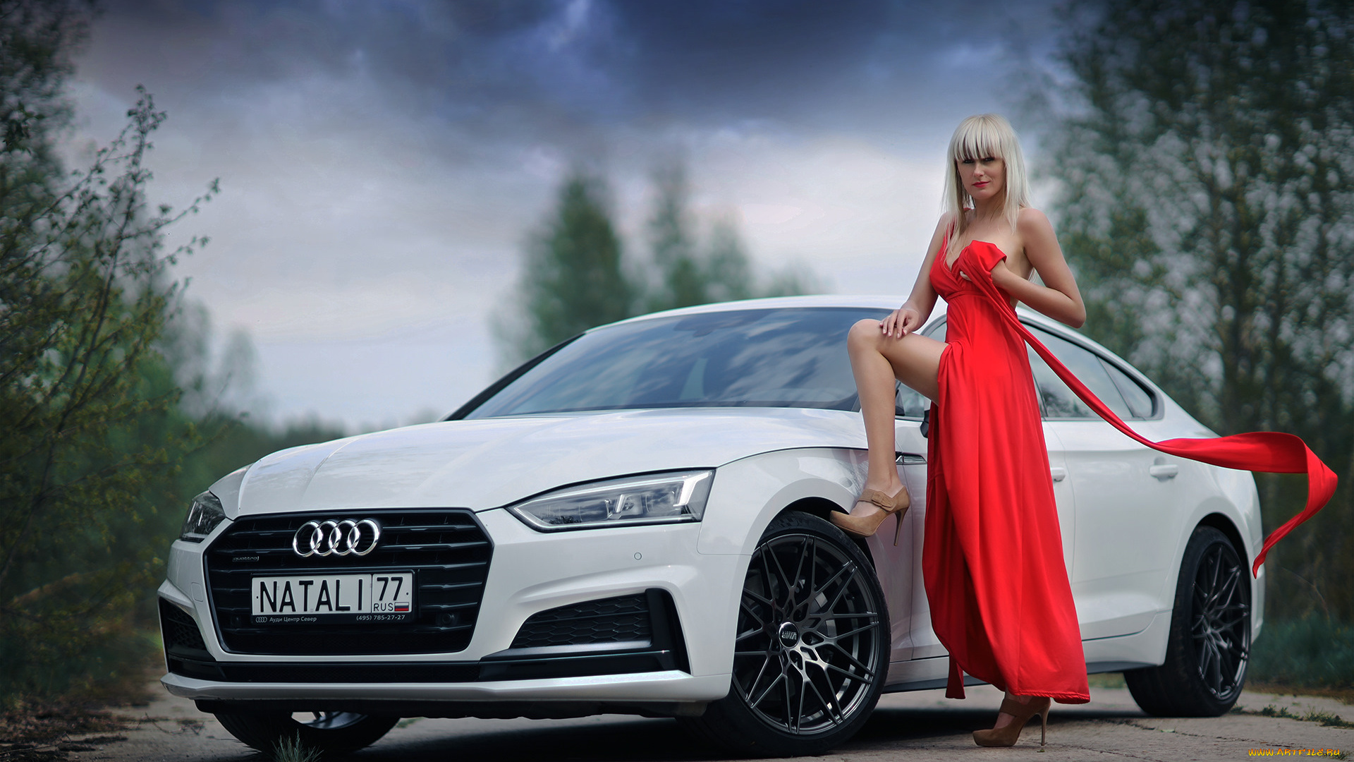 автомобили, -авто, с, девушками, audi, a5, девушка, natali, в, красном, ауди