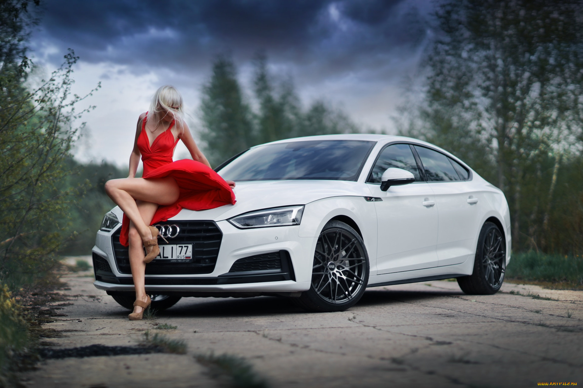автомобили, -авто, с, девушками, audi, a5, девушка, natali, в, красном, ауди