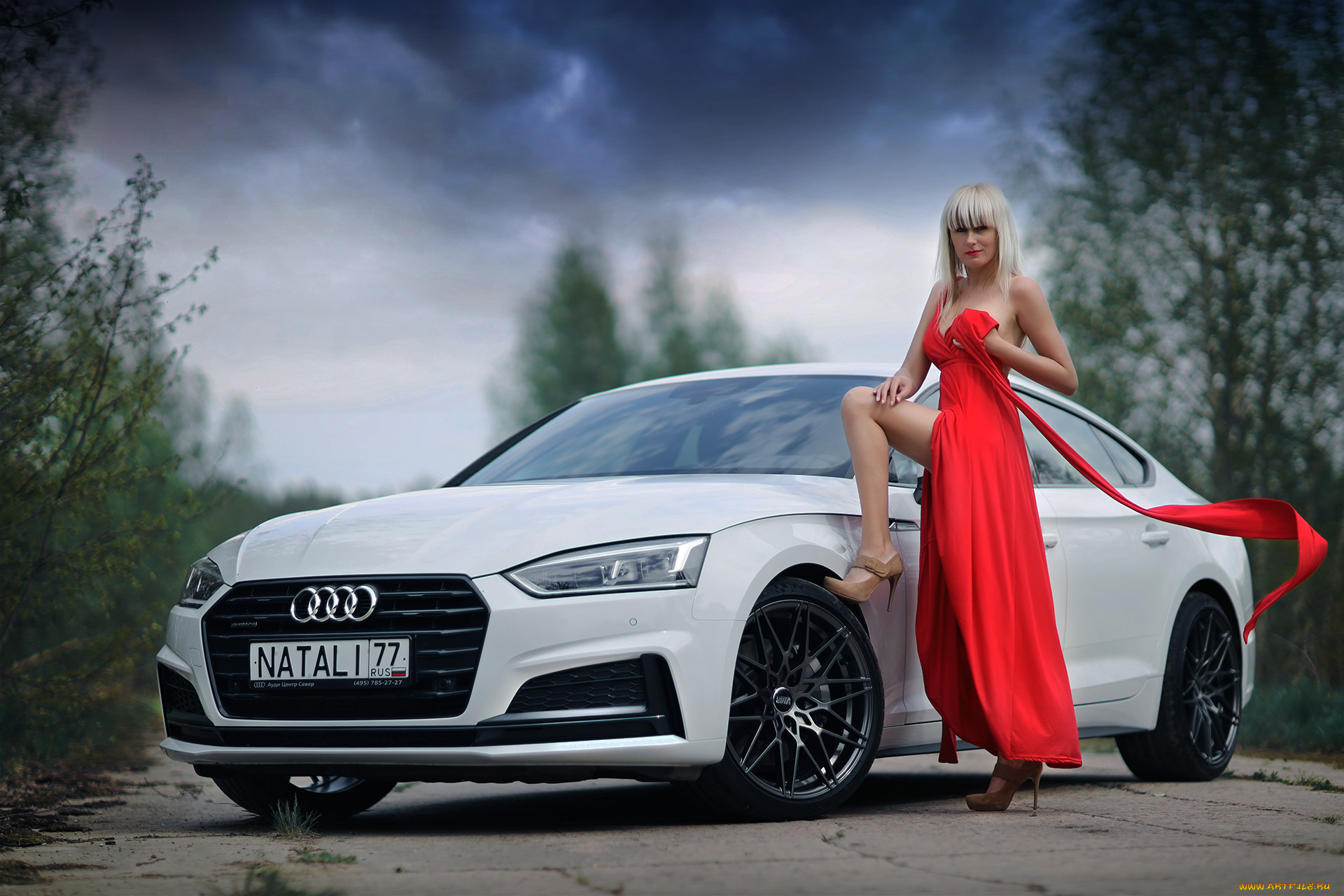 автомобили, -авто, с, девушками, audi, a5, девушка, natali, в, красном, ауди